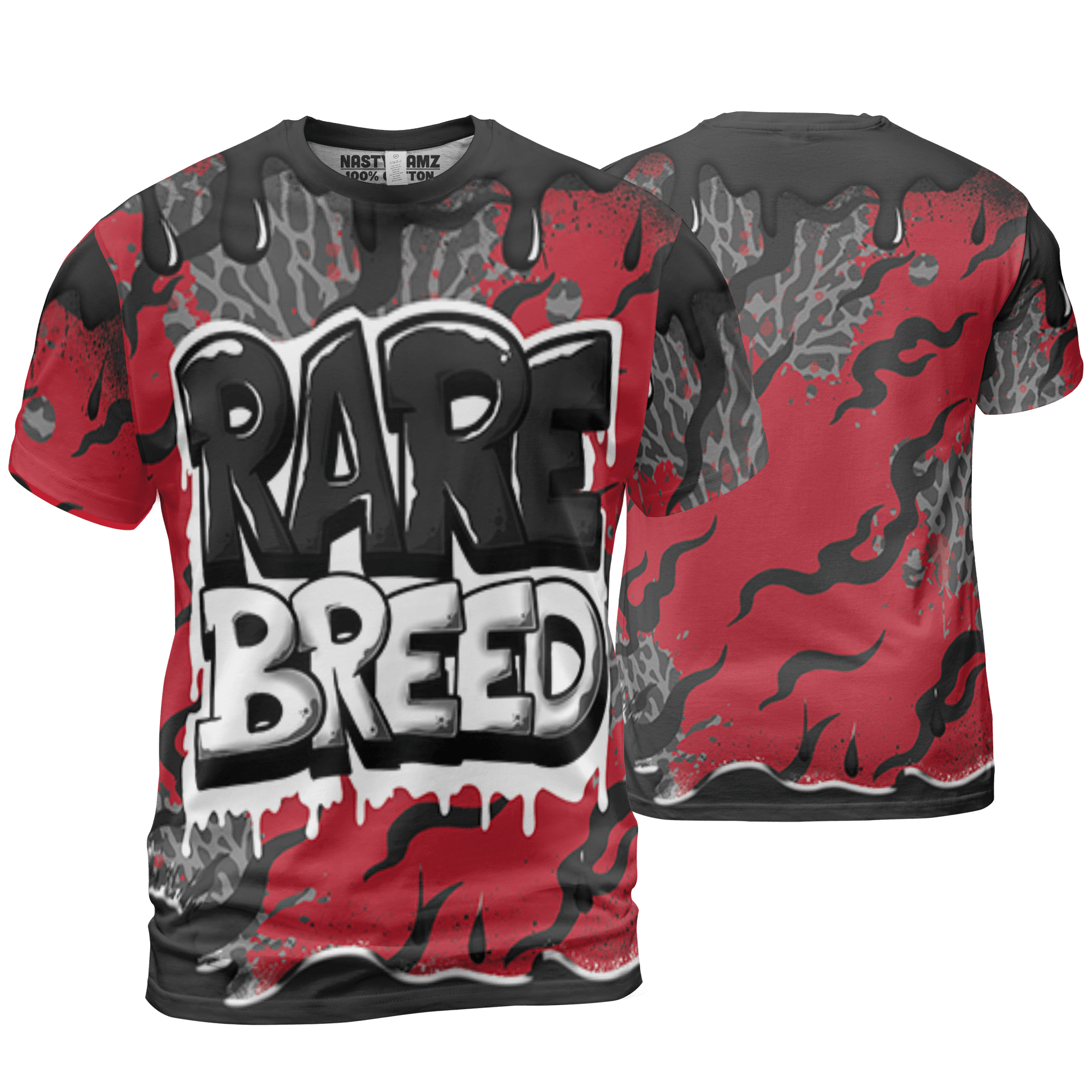 Spizike Low Bred T Shirt Match Rare Breed 3D All-Over Print Drippin - NastyJamz
