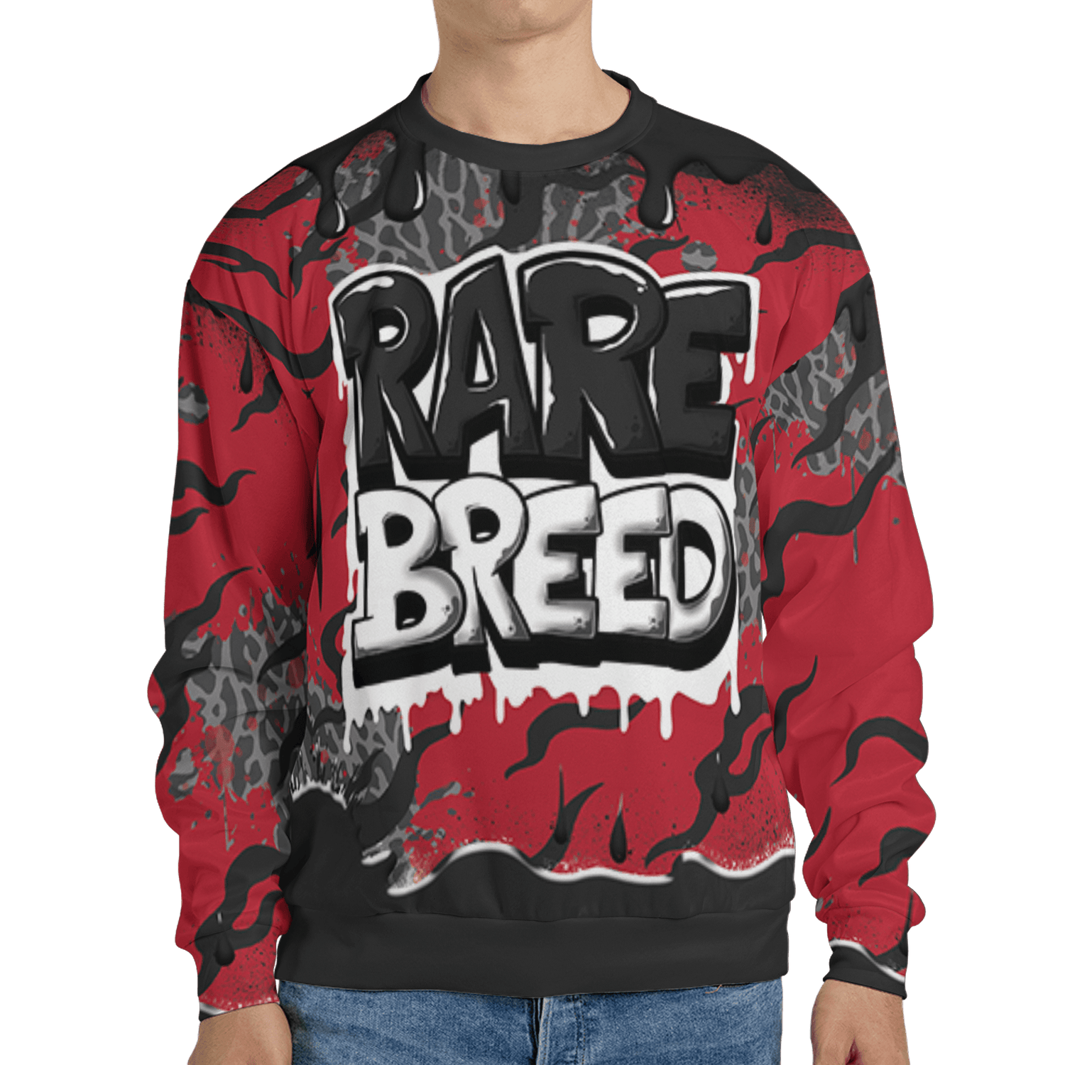 Spizike Low Bred Sweatshirt Match Rare Breed 3D All-Over Print Drippin - NastyJamz