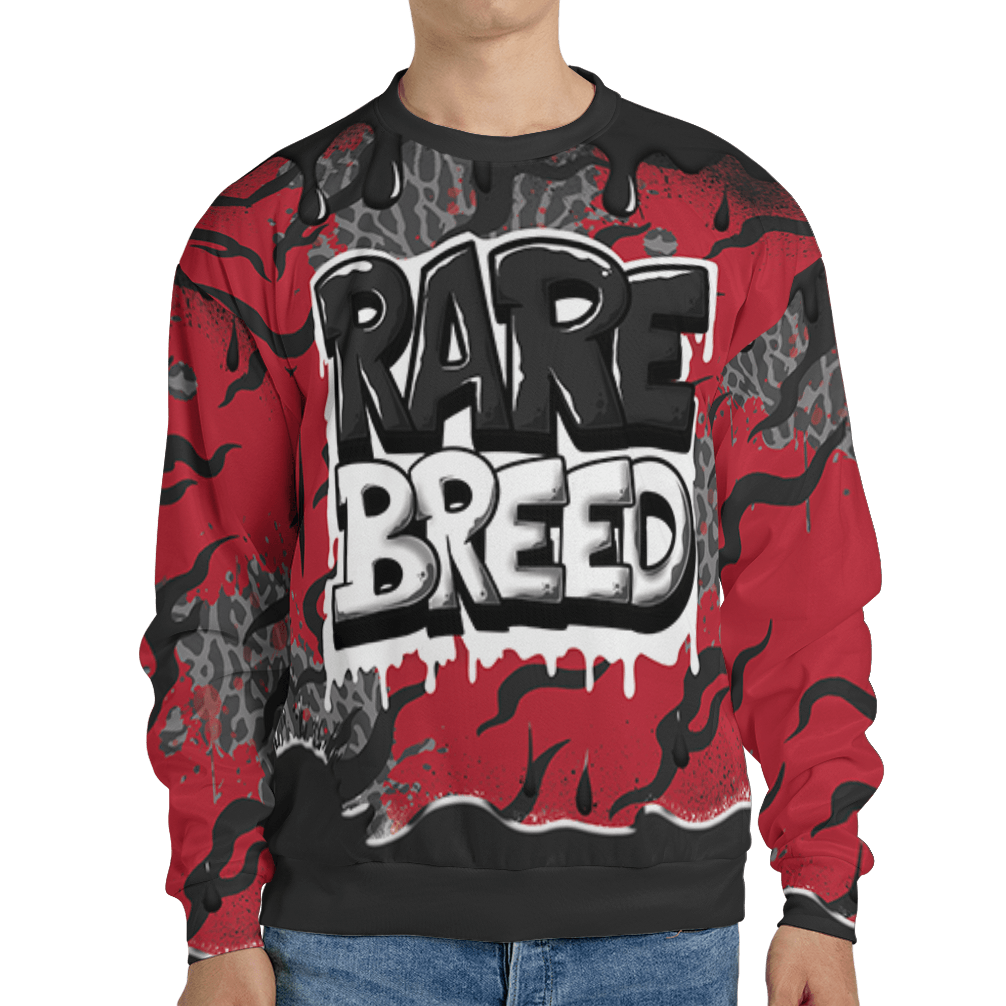 Spizike Low Bred Sweatshirt Match Rare Breed 3D All-Over Print Drippin - NastyJamz