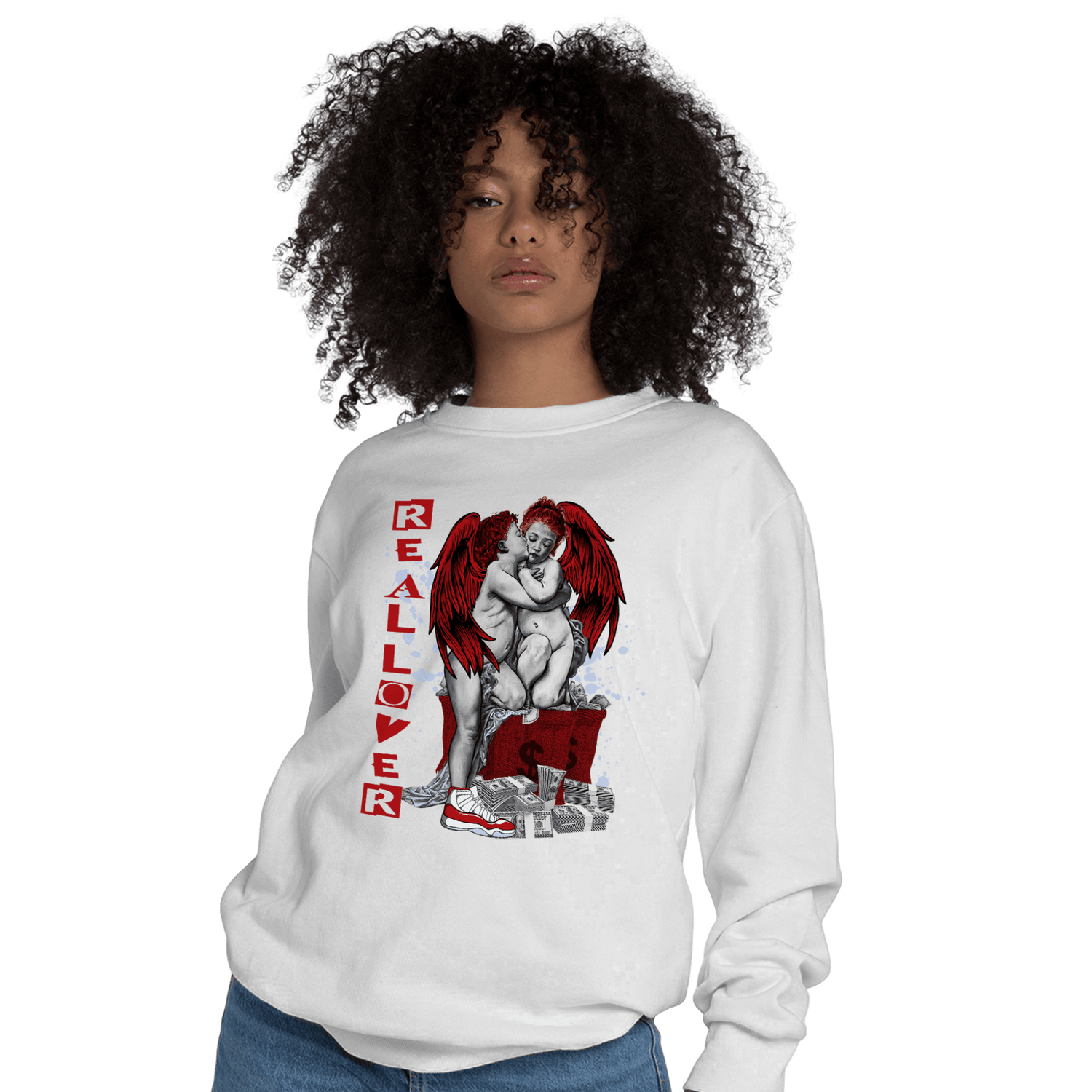 Cherry 11s Sweatshirt Match Real Lover Angel - NastyJamz