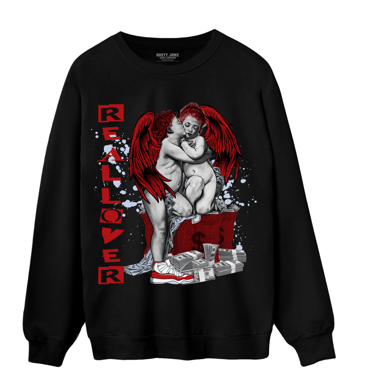 Cherry 11s Sweatshirt Match Real Lover Angel - NastyJamz