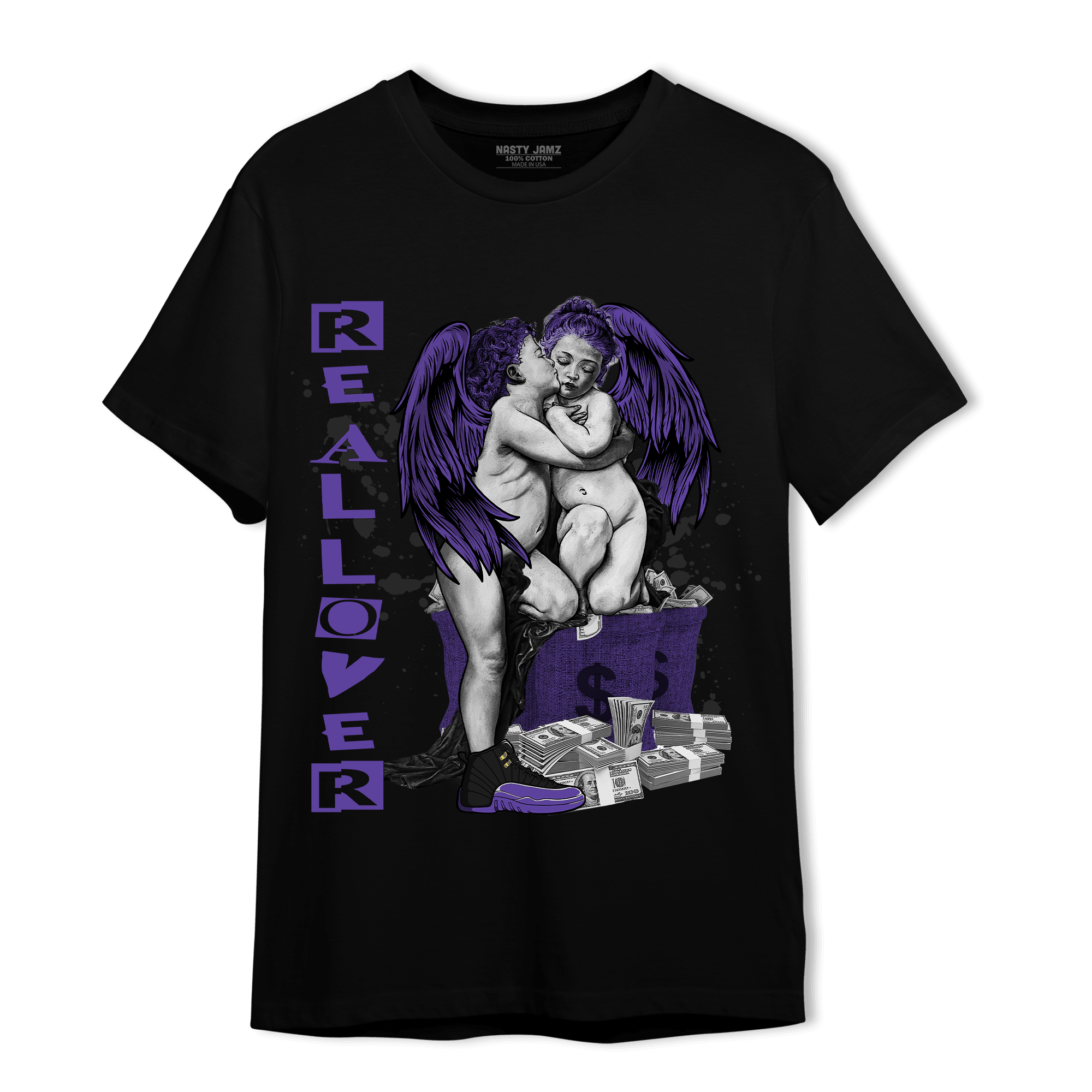 Field Purple 12s T Shirt Match Real Lover Angel - NastyJamz