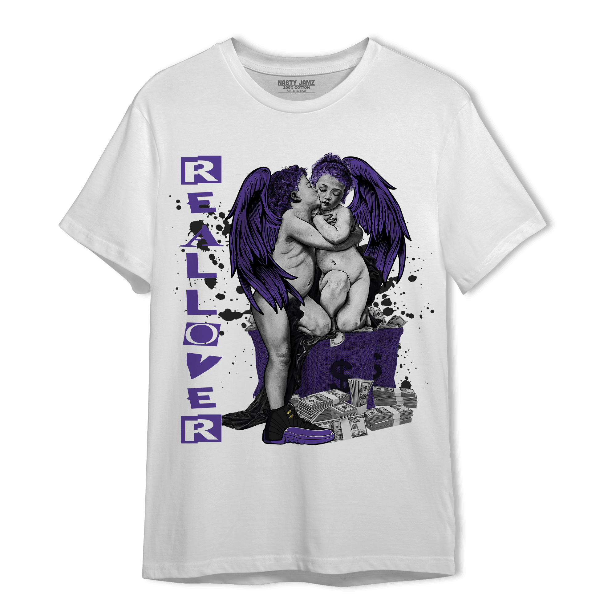 Field Purple 12s T Shirt Match Real Lover Angel - NastyJamz