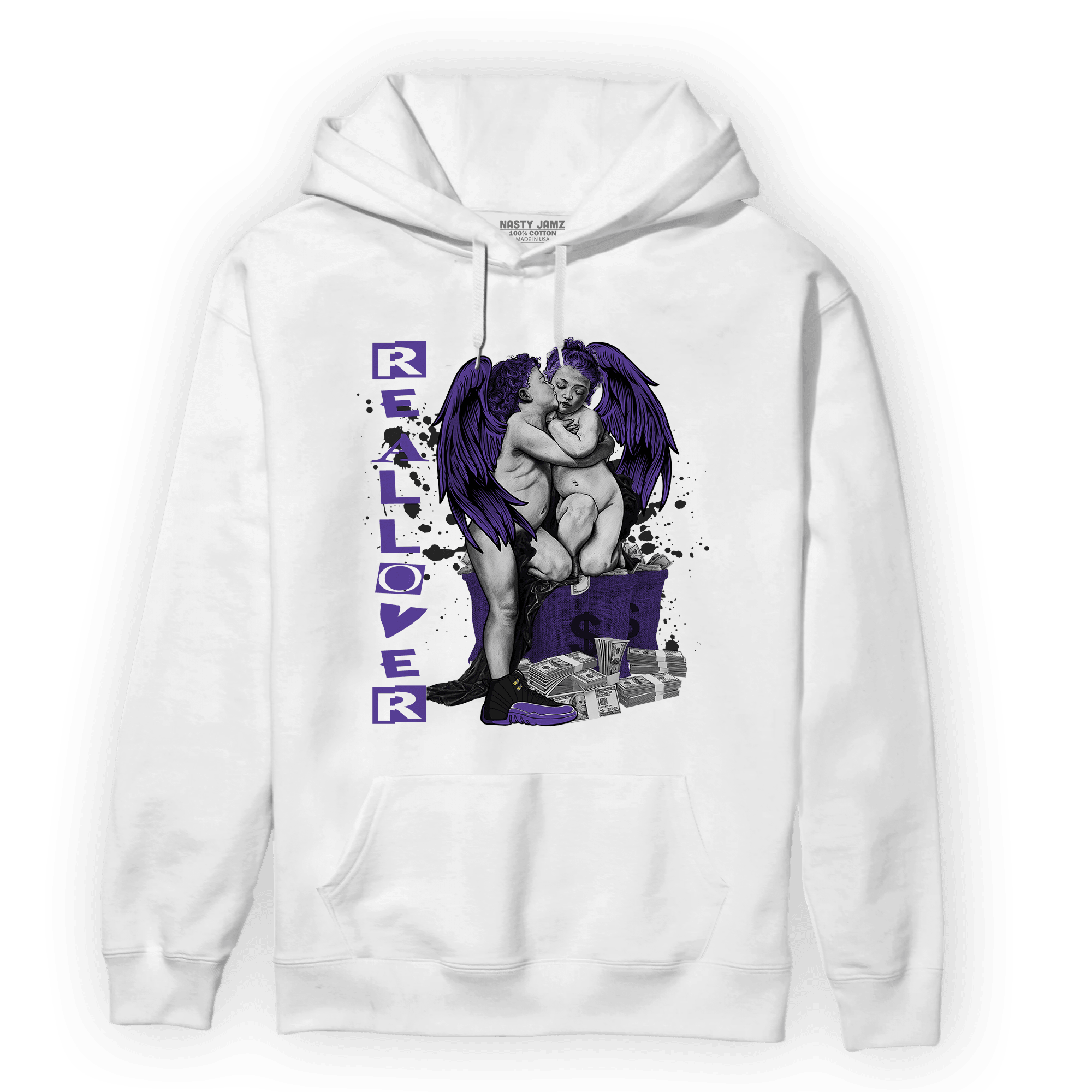 Field Purple 12s Hoodie Match Real Lover Angel - NastyJamz