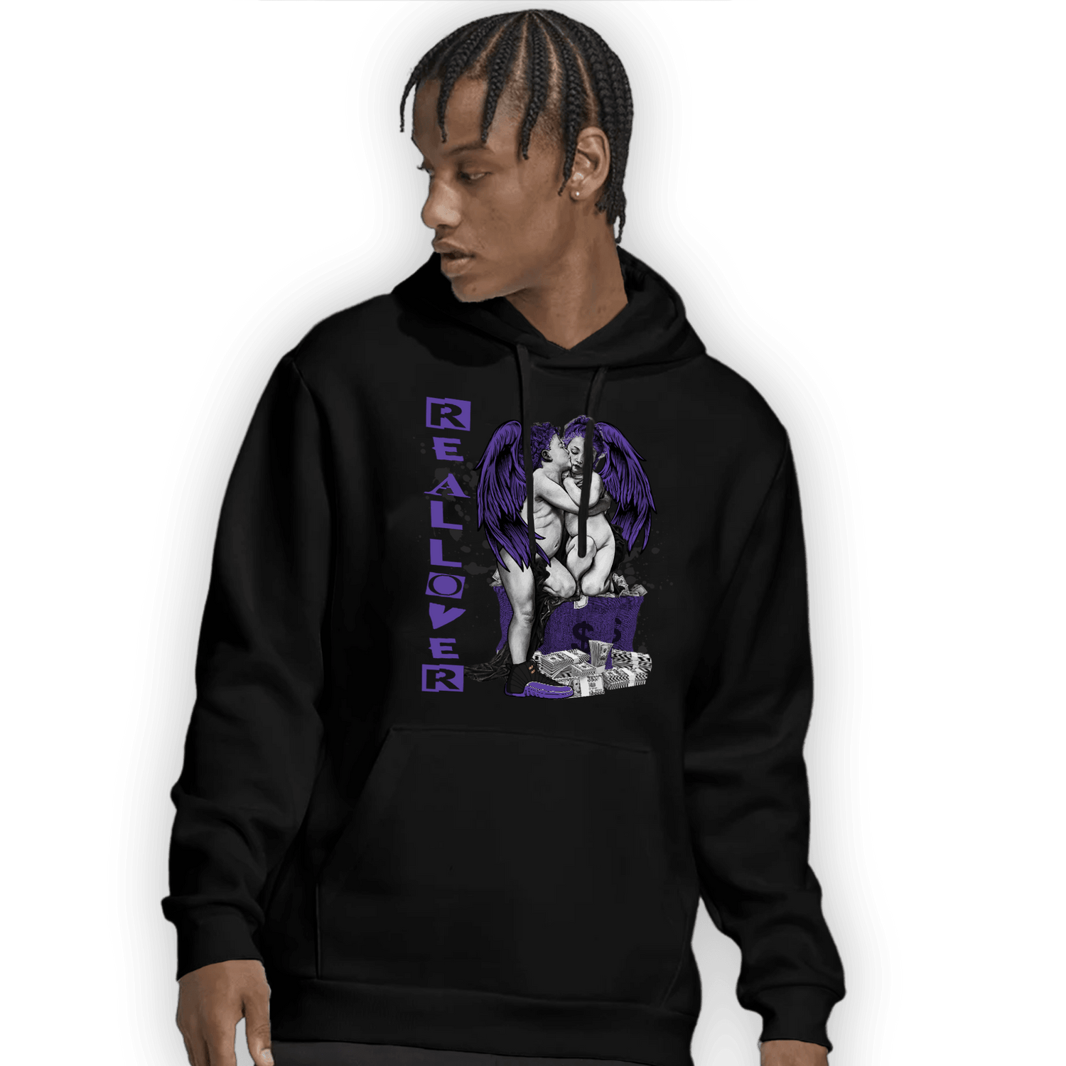 Field Purple 12s Hoodie Match Real Lover Angel - NastyJamz