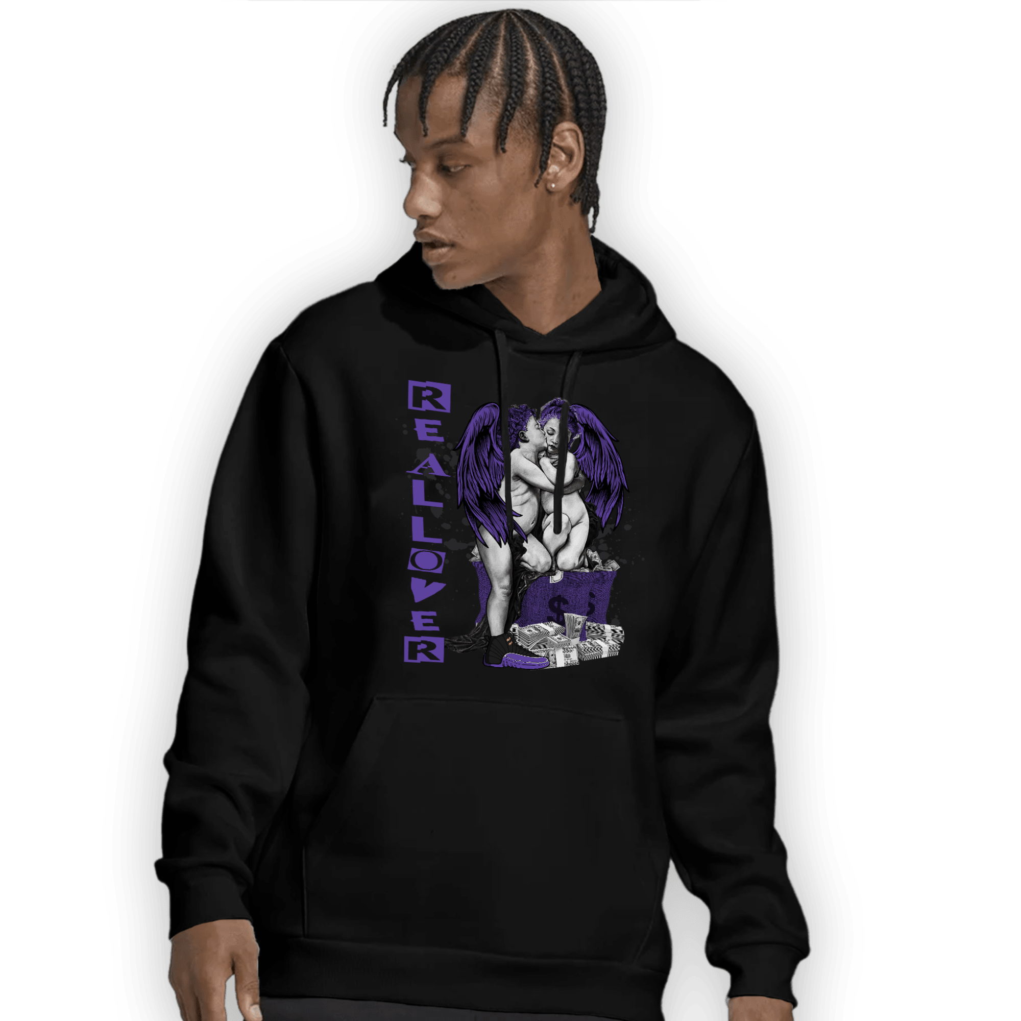 Field Purple 12s Hoodie Match Real Lover Angel - NastyJamz
