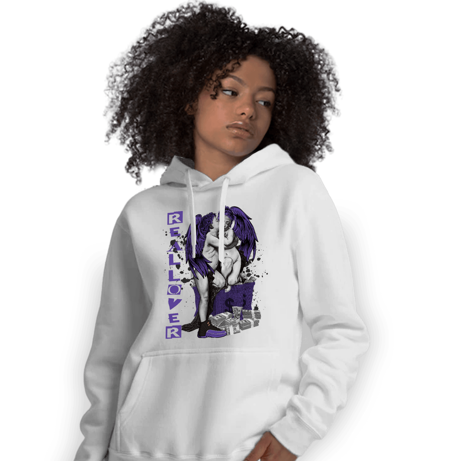 Field Purple 12s Hoodie Match Real Lover Angel - NastyJamz