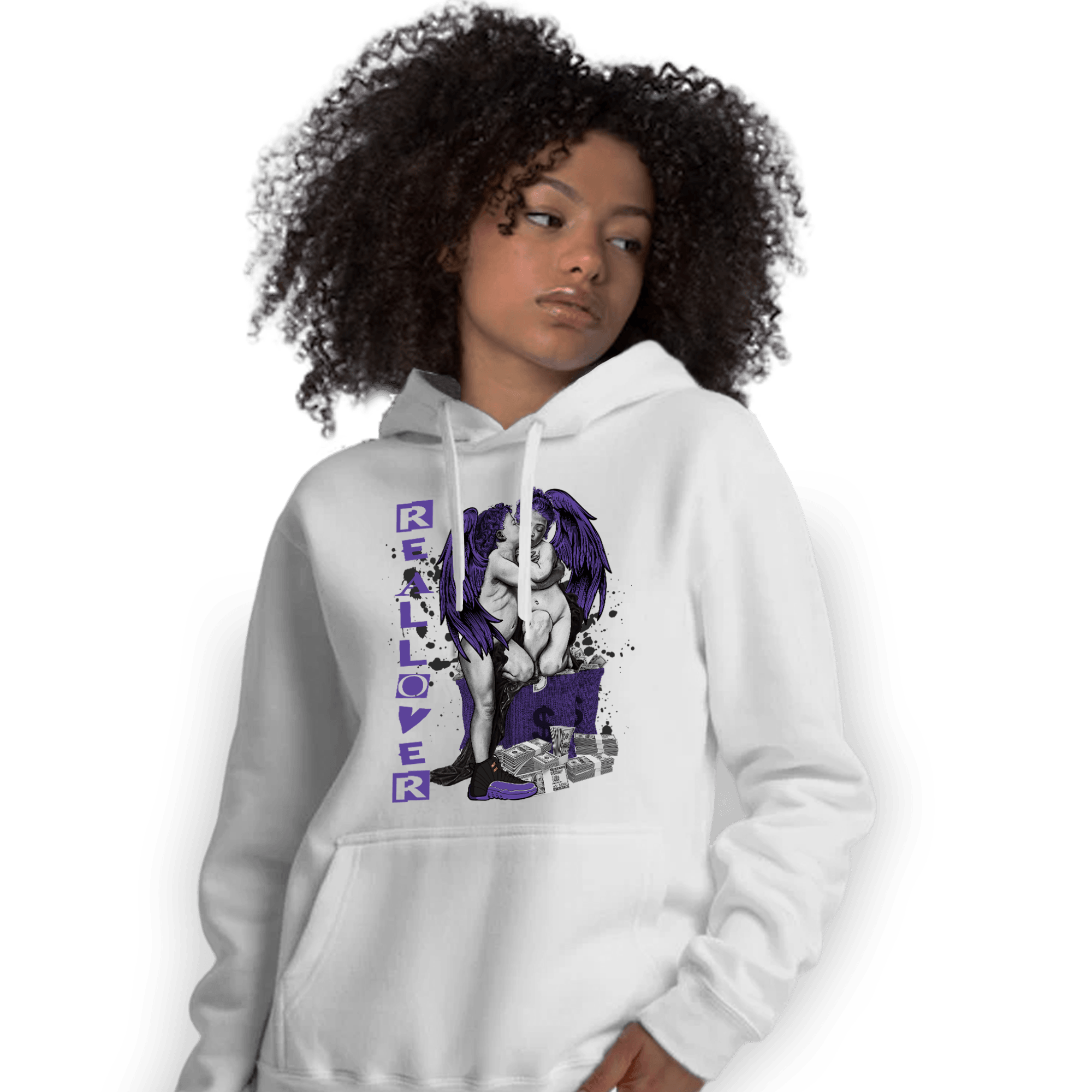 Field Purple 12s Hoodie Match Real Lover Angel - NastyJamz