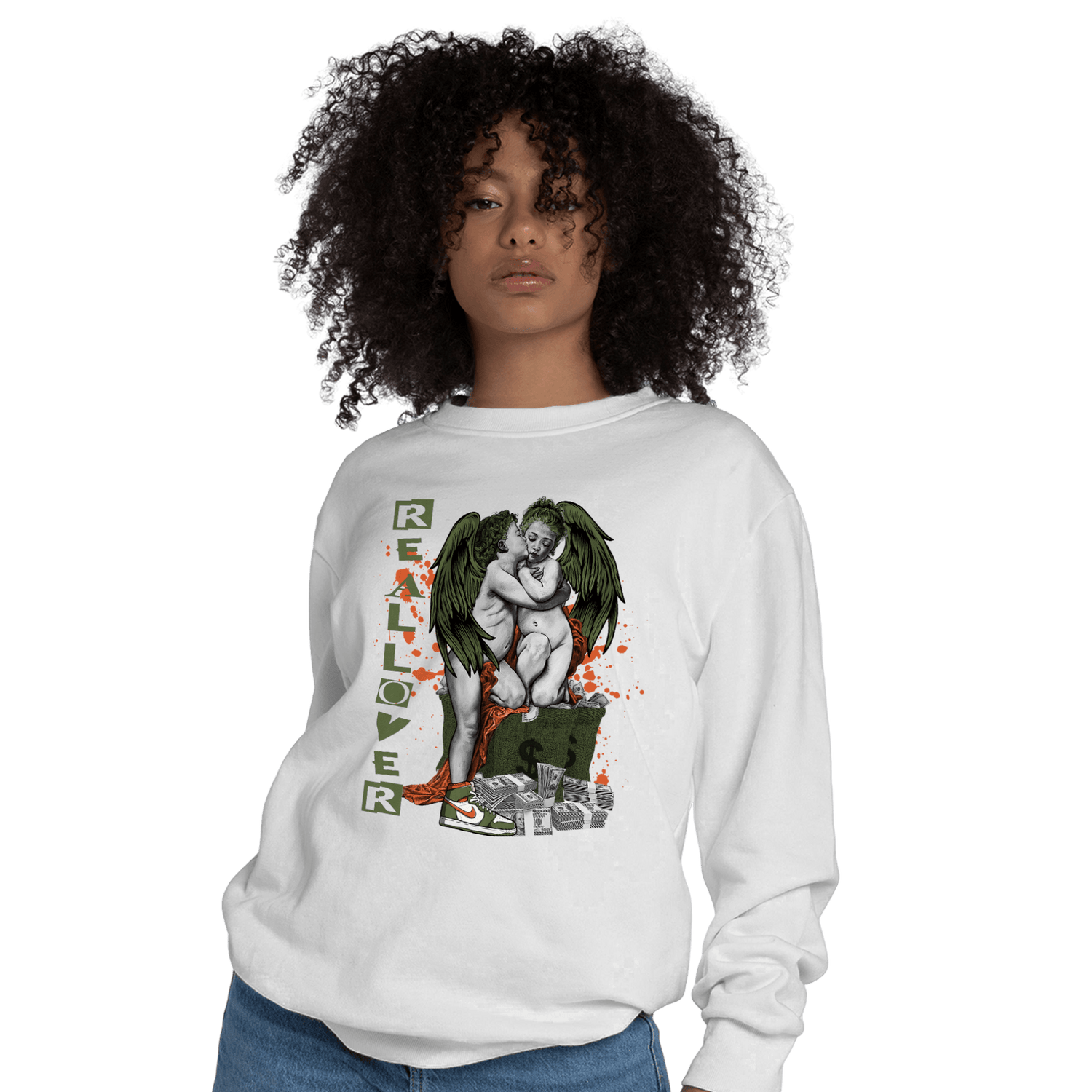 High OG Celadon 1s Sweatshirt Match Real Lover Angel - NastyJamz