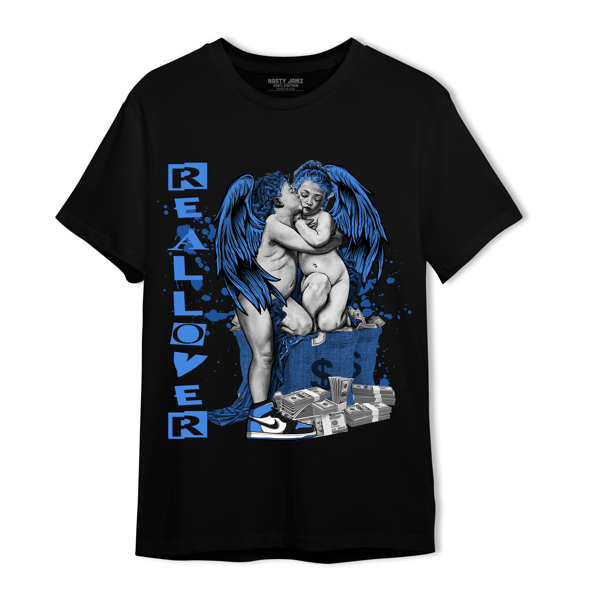 University Blue Toe 1s T Shirt Match Real Lover Angel - NastyJamz