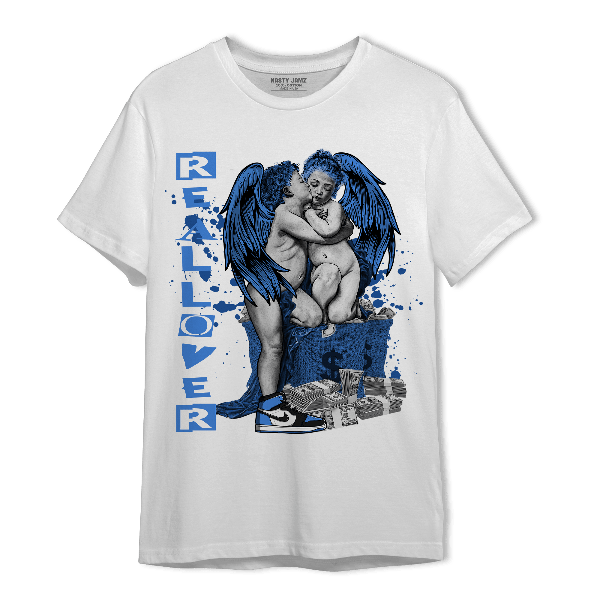 University Blue Toe 1s T Shirt Match Real Lover Angel - NastyJamz