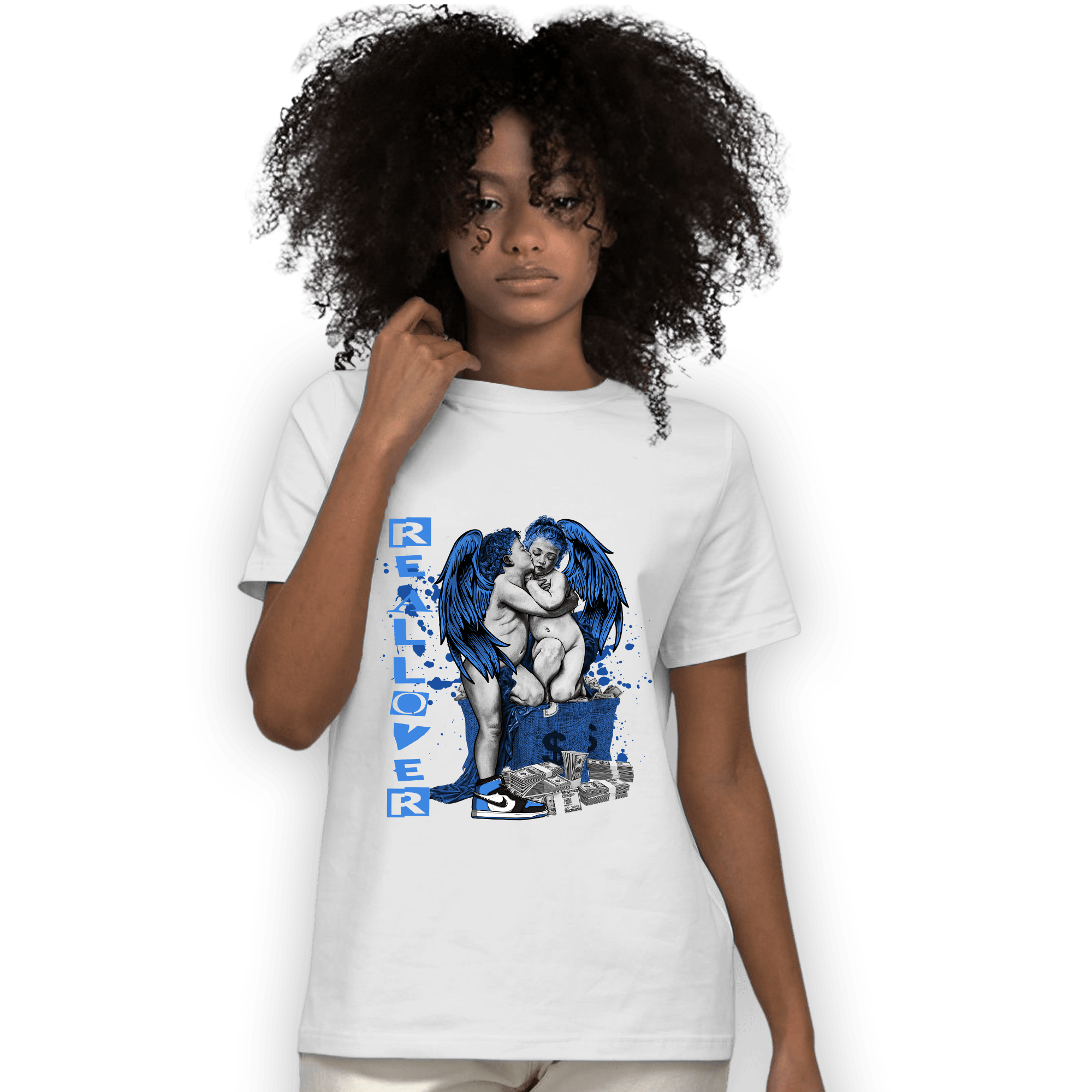 University Blue Toe 1s T Shirt Match Real Lover Angel - NastyJamz