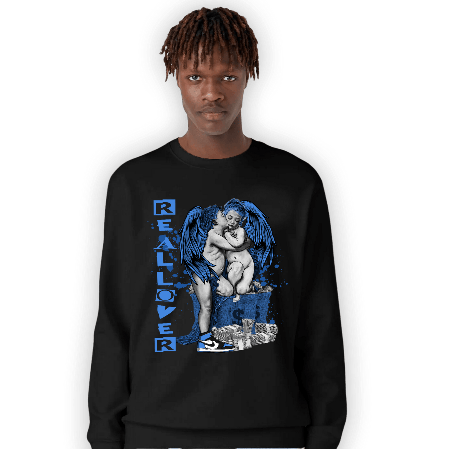 University Blue Toe 1s Sweatshirt Match Real Lover Angel - NastyJamz