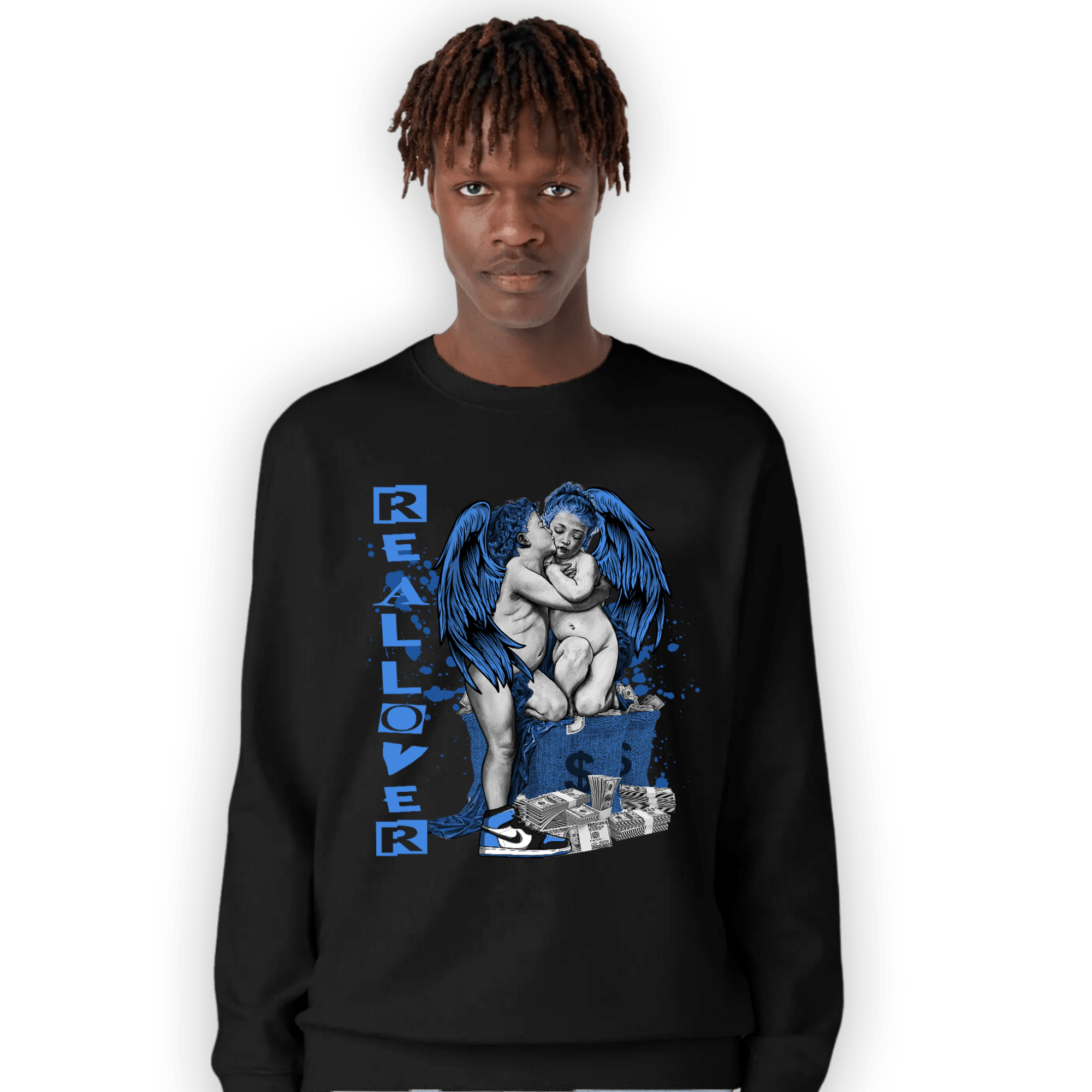 University Blue Toe 1s Sweatshirt Match Real Lover Angel - NastyJamz