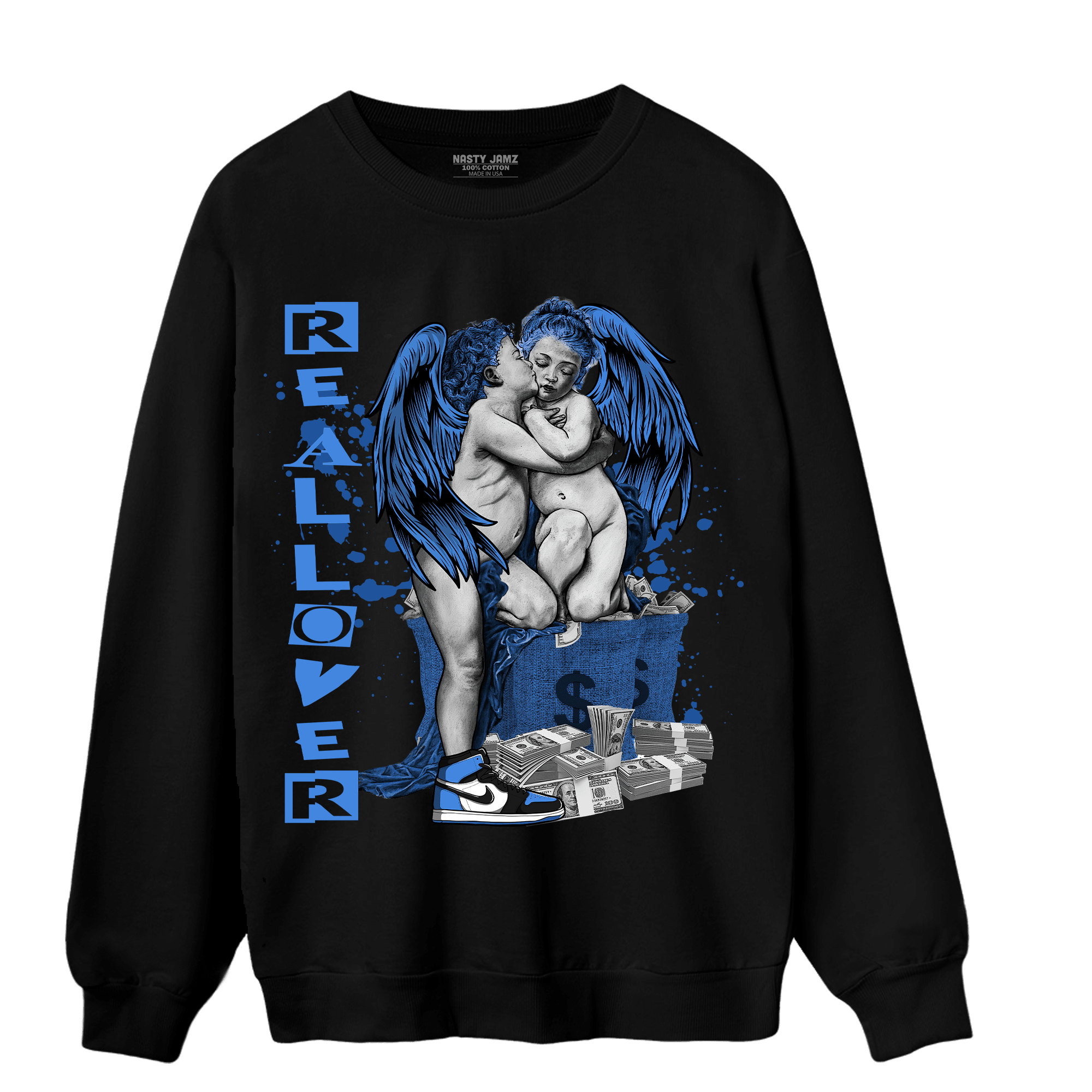 University Blue Toe 1s Sweatshirt Match Real Lover Angel - NastyJamz