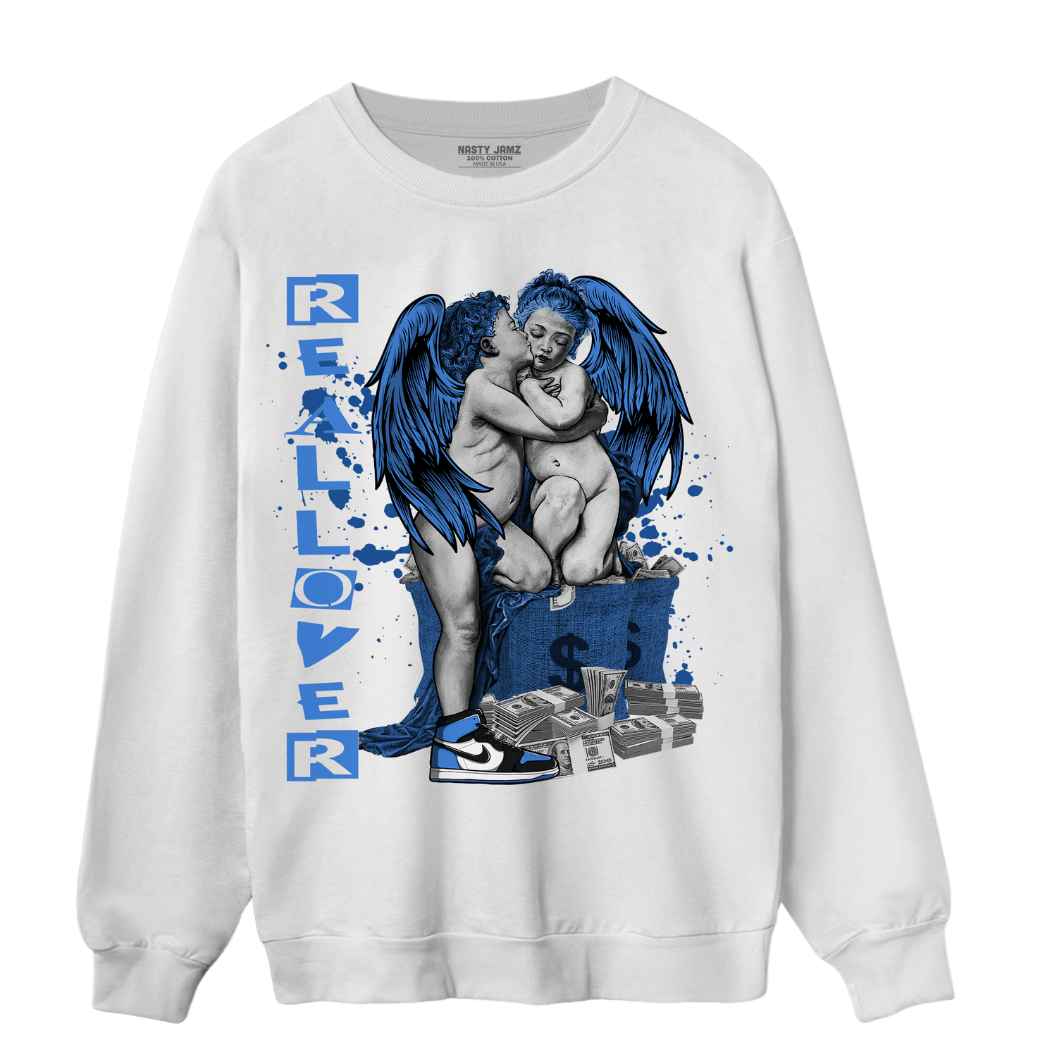 University Blue Toe 1s Sweatshirt Match Real Lover Angel - NastyJamz