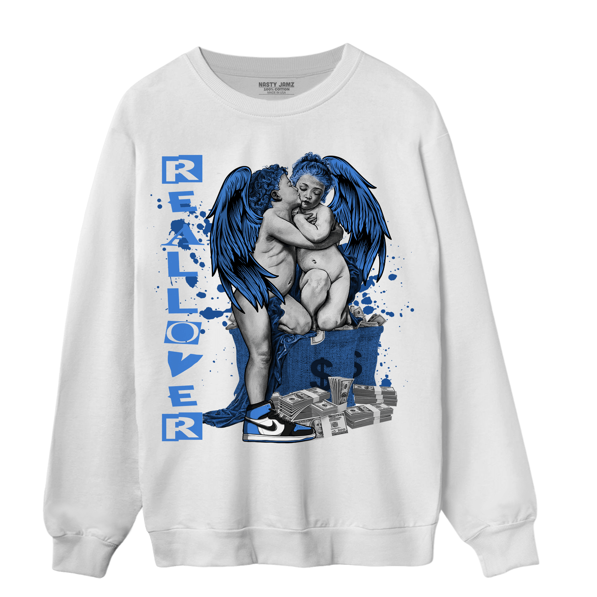University Blue Toe 1s Sweatshirt Match Real Lover Angel - NastyJamz