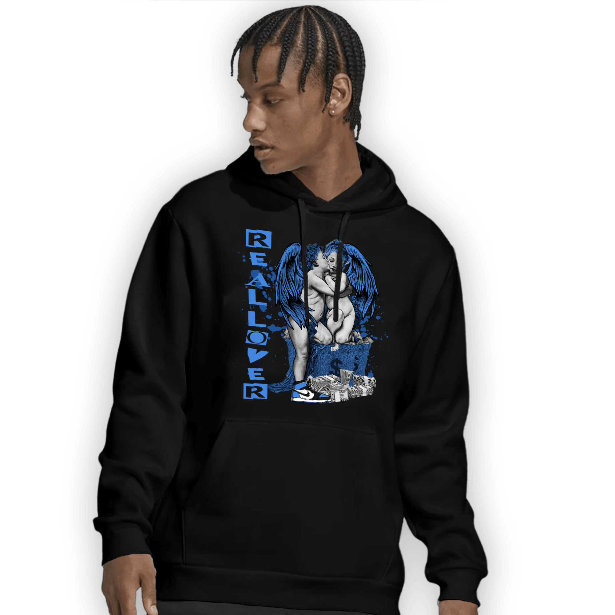 University Blue Toe 1s Hoodie Match Real Lover Angel - NastyJamz
