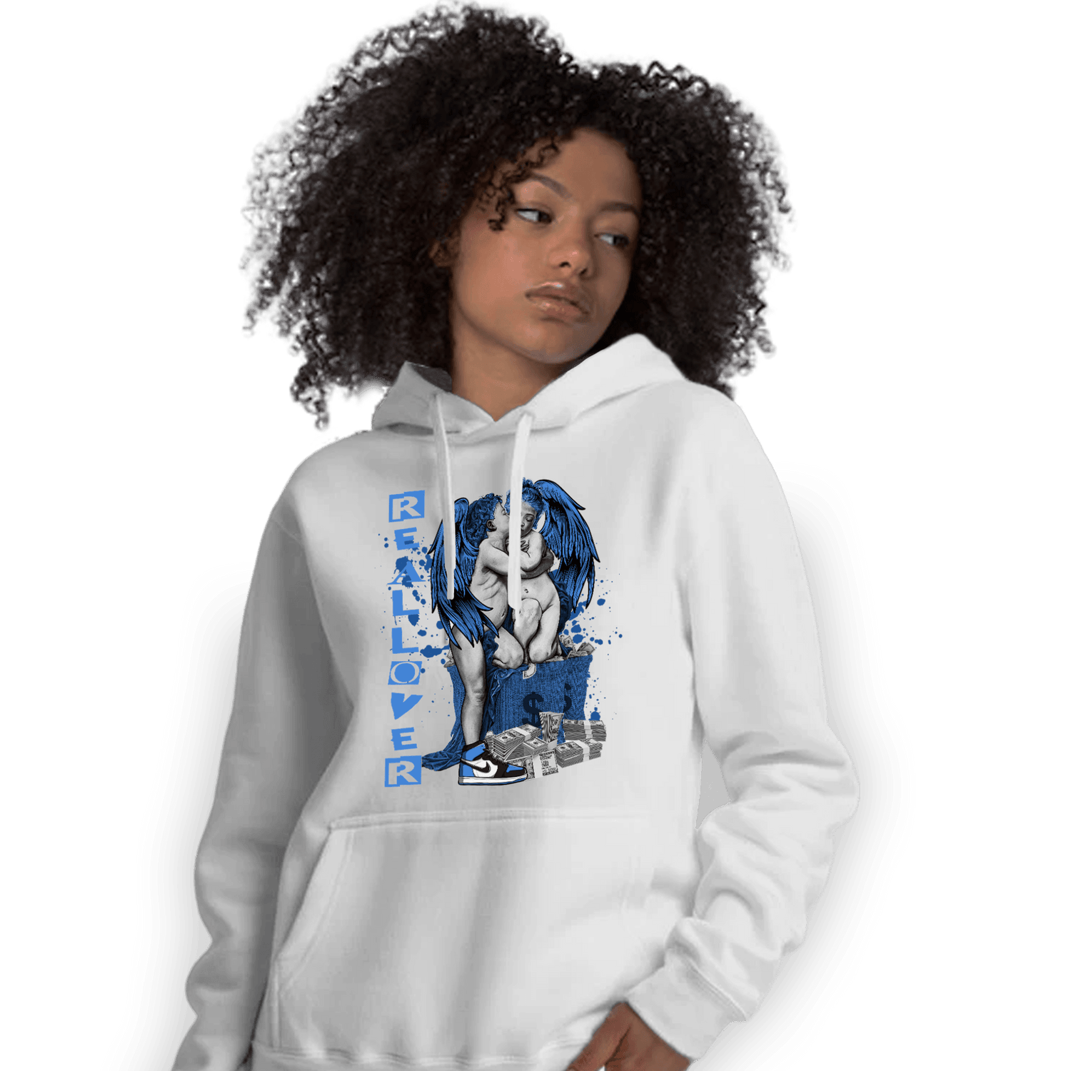 University Blue Toe 1s Hoodie Match Real Lover Angel - NastyJamz