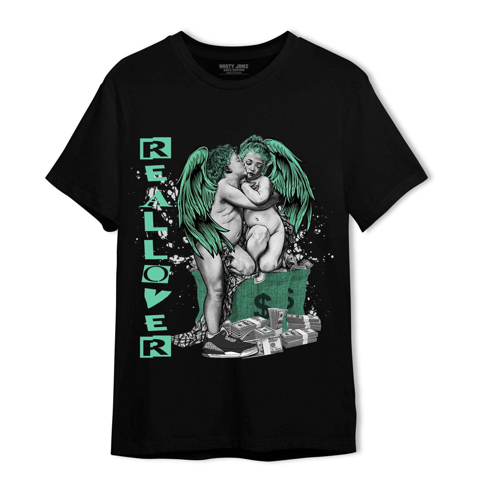 Green Glow 3s T Shirt Match Real Lover Angel - NastyJamz