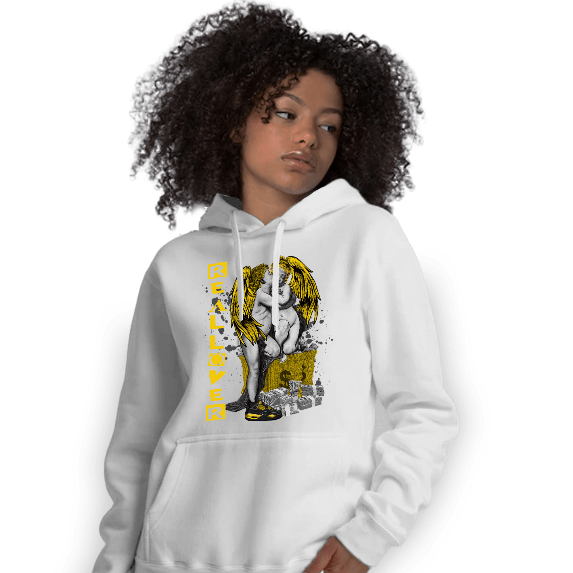 Thunder 4s Hoodie Match Real Lover Angel - NastyJamz