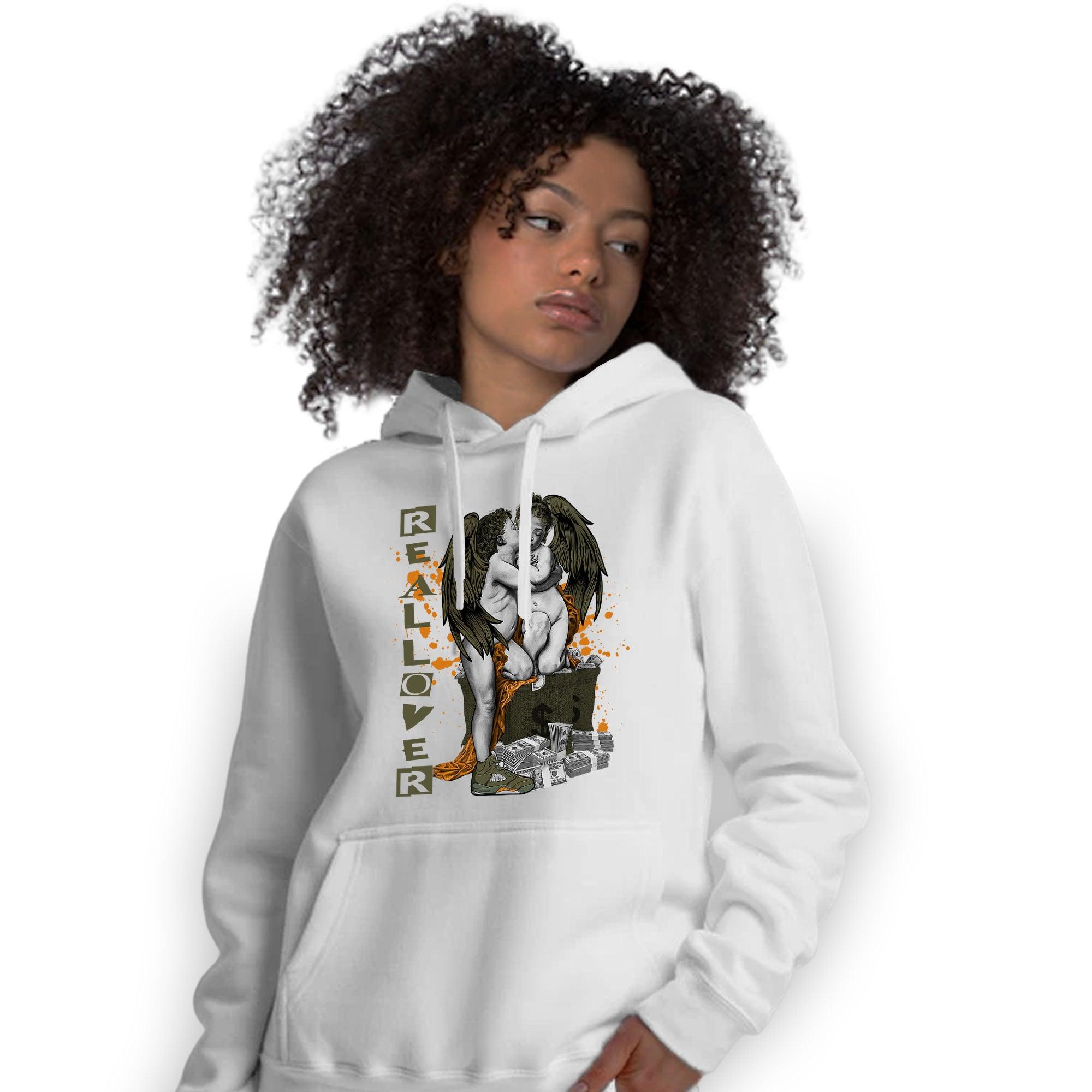 Olive 5s Hoodie Match Real Lover Angel - NastyJamz