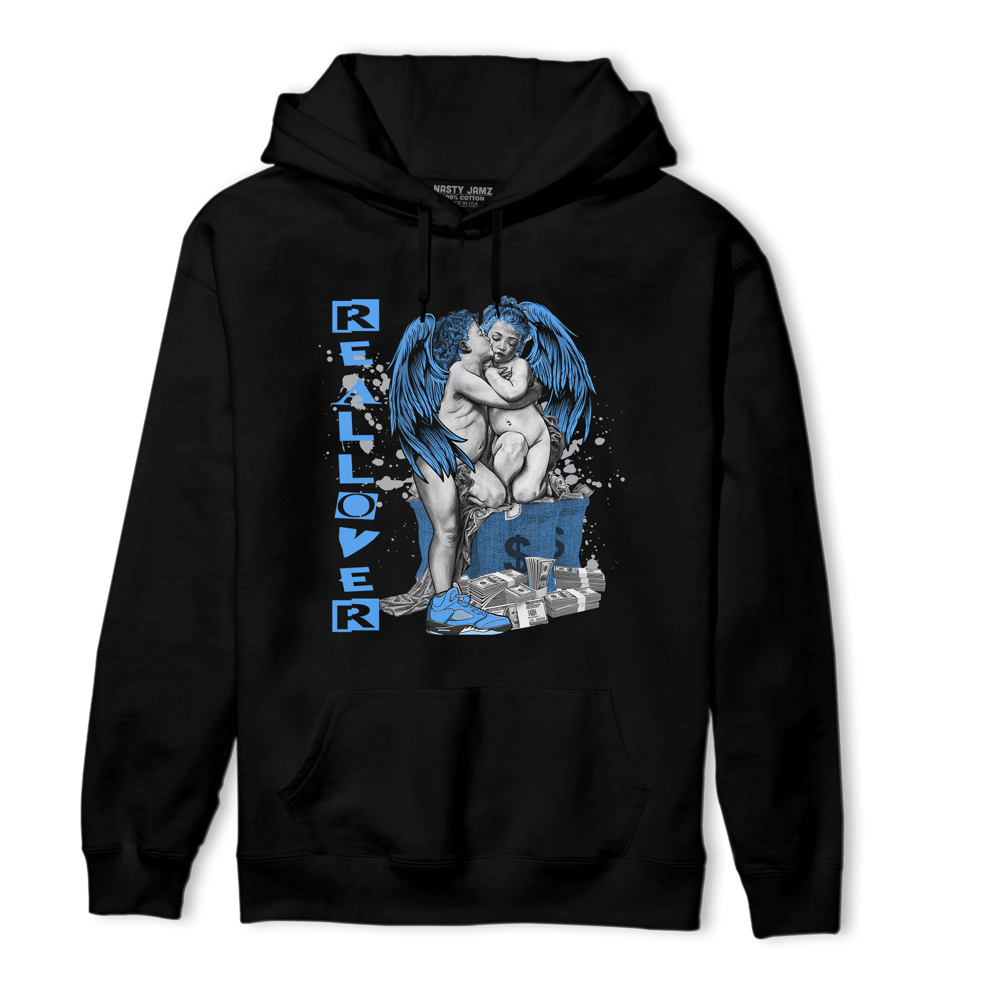University Blue 5s Hoodie Match Real Lover Angel - NastyJamz