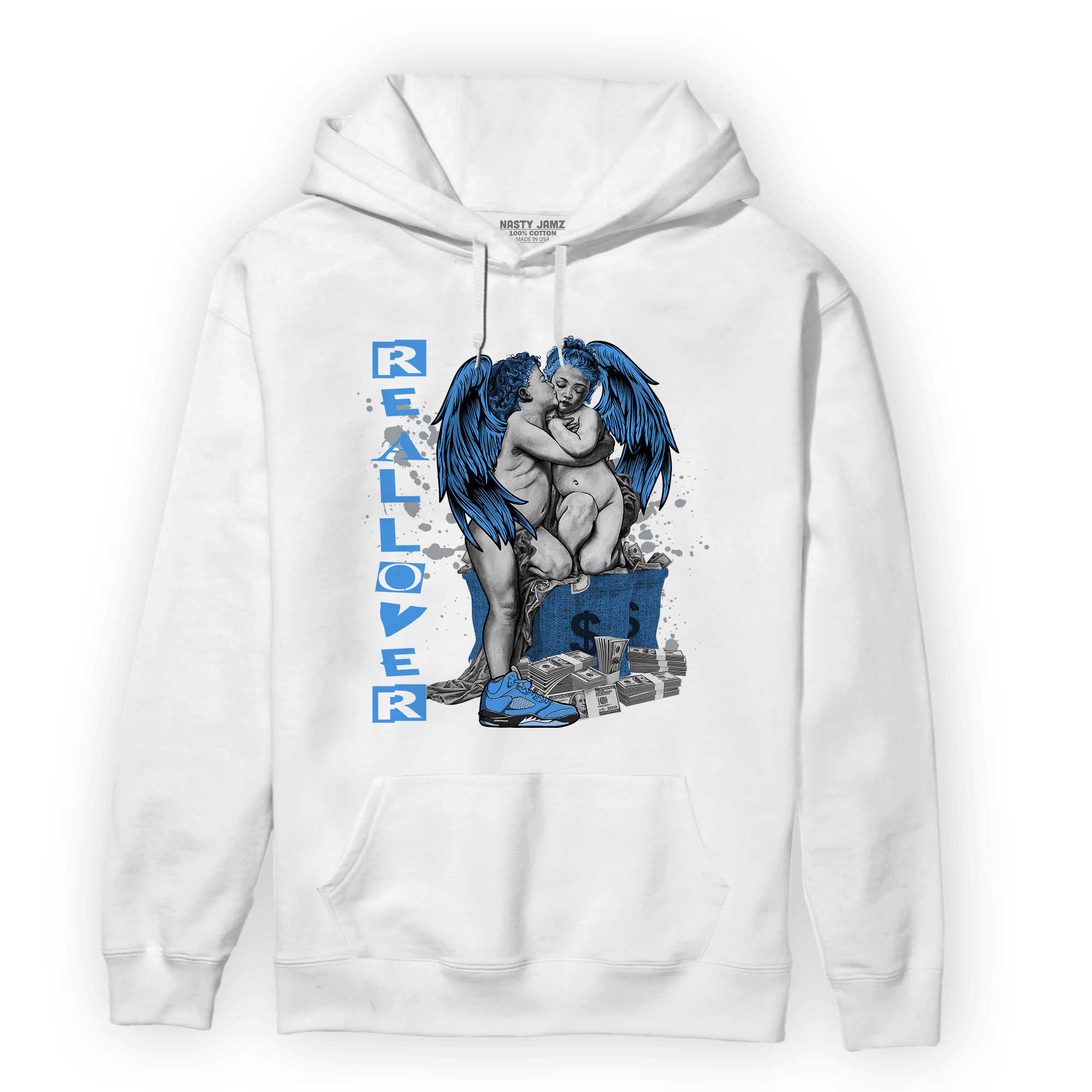 University Blue 5s Hoodie Match Real Lover Angel - NastyJamz