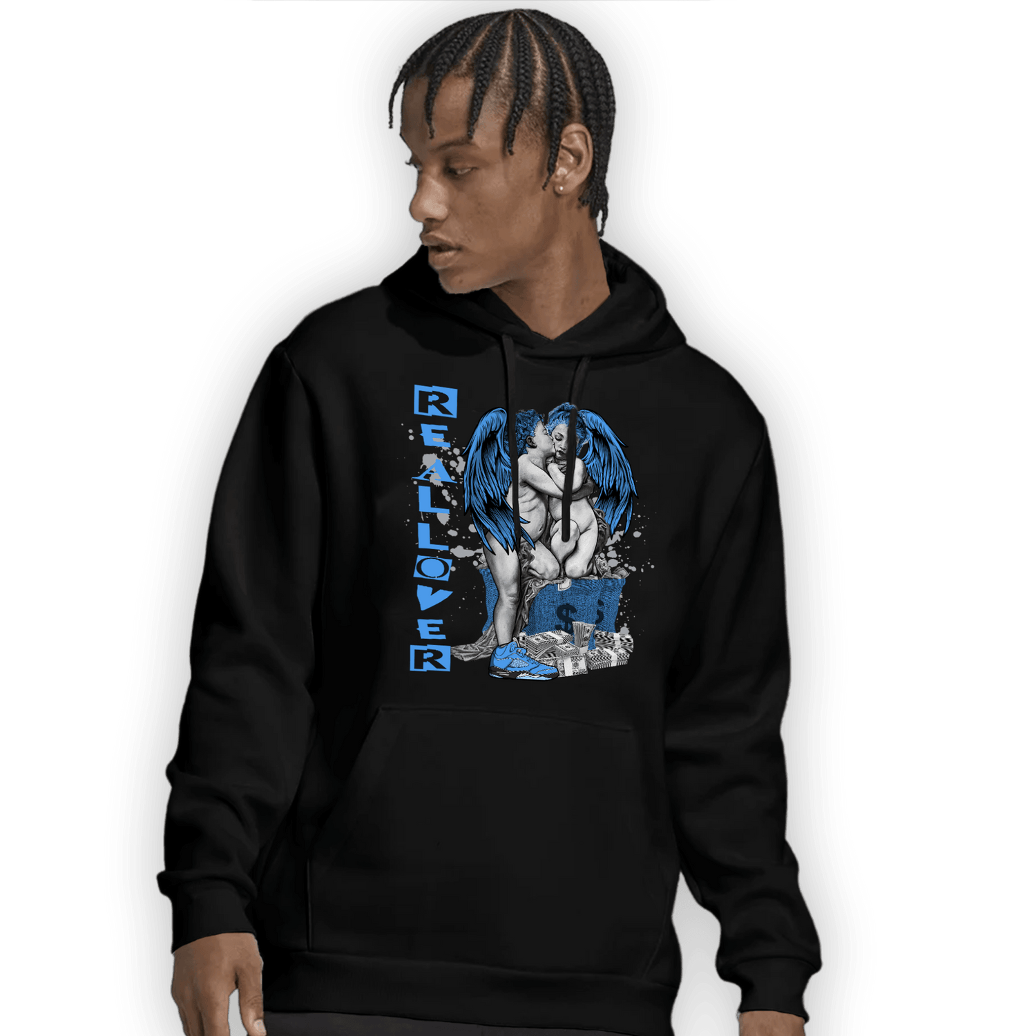 University Blue 5s Hoodie Match Real Lover Angel - NastyJamz