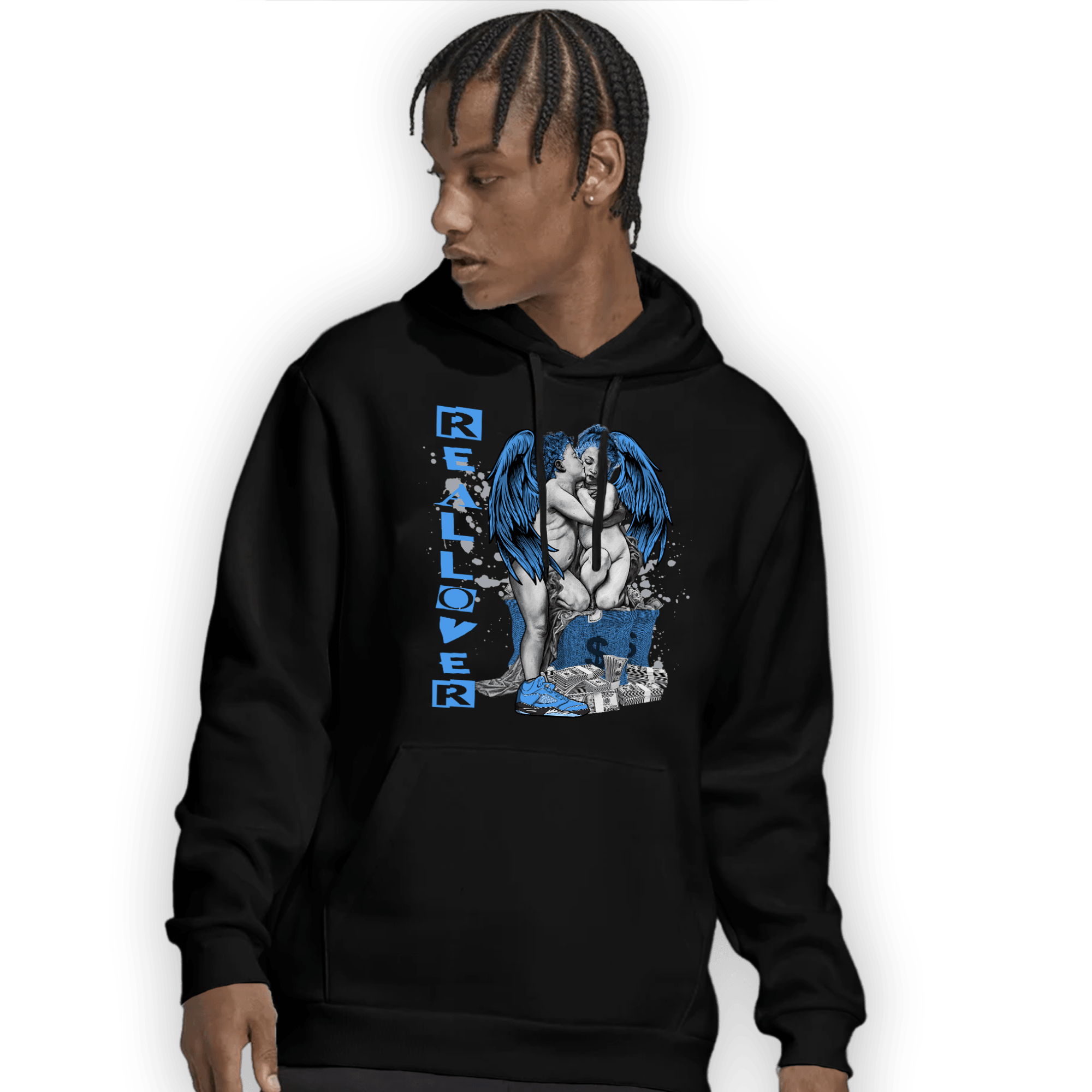 University Blue 5s Hoodie Match Real Lover Angel - NastyJamz