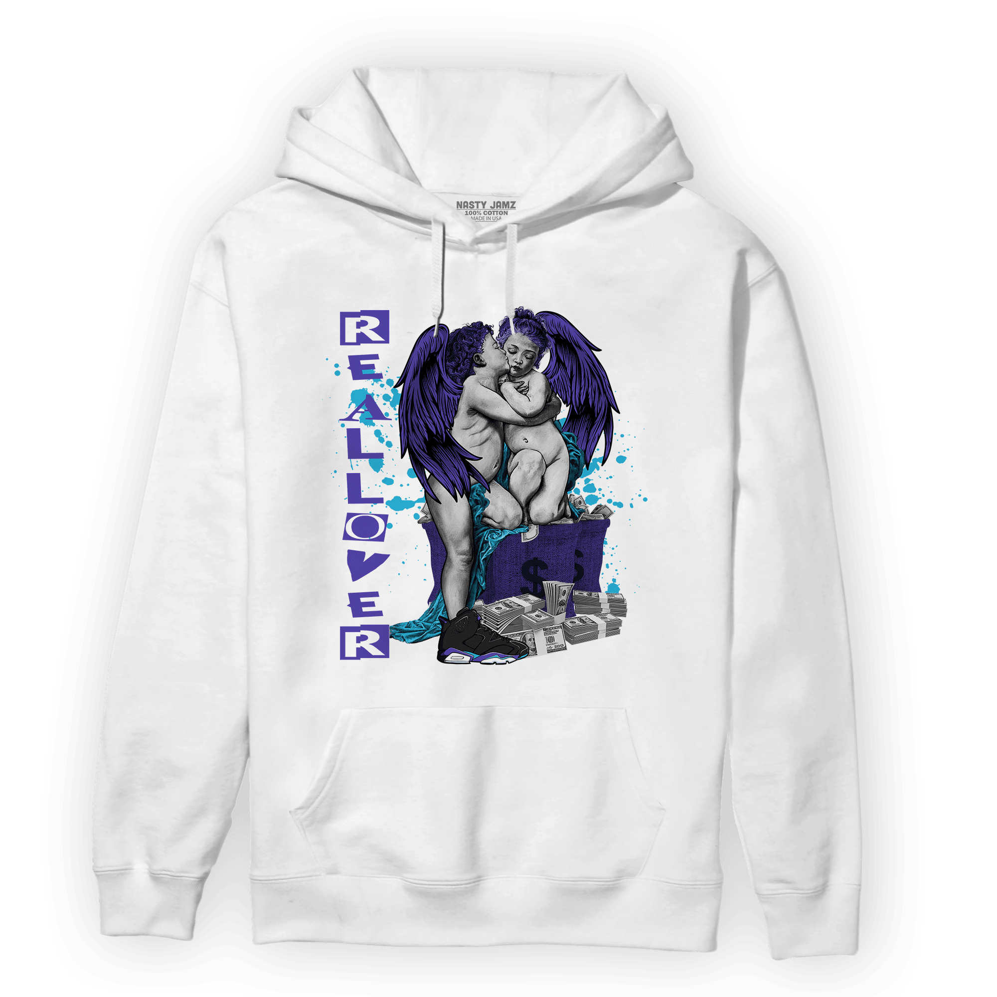 Aqua 6s Hoodie Match Real Lover Angel - NastyJamz