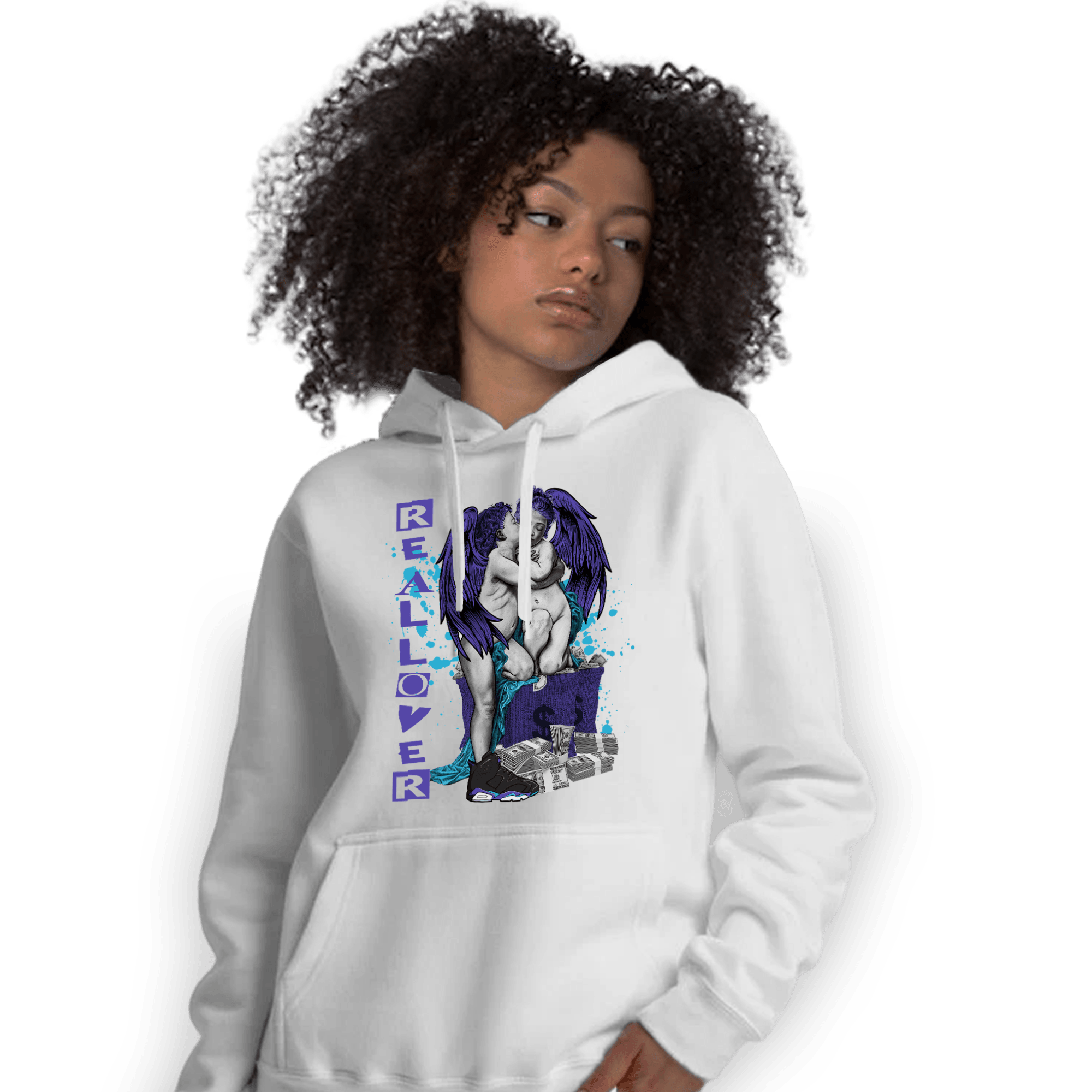 Aqua 6s Hoodie Match Real Lover Angel - NastyJamz