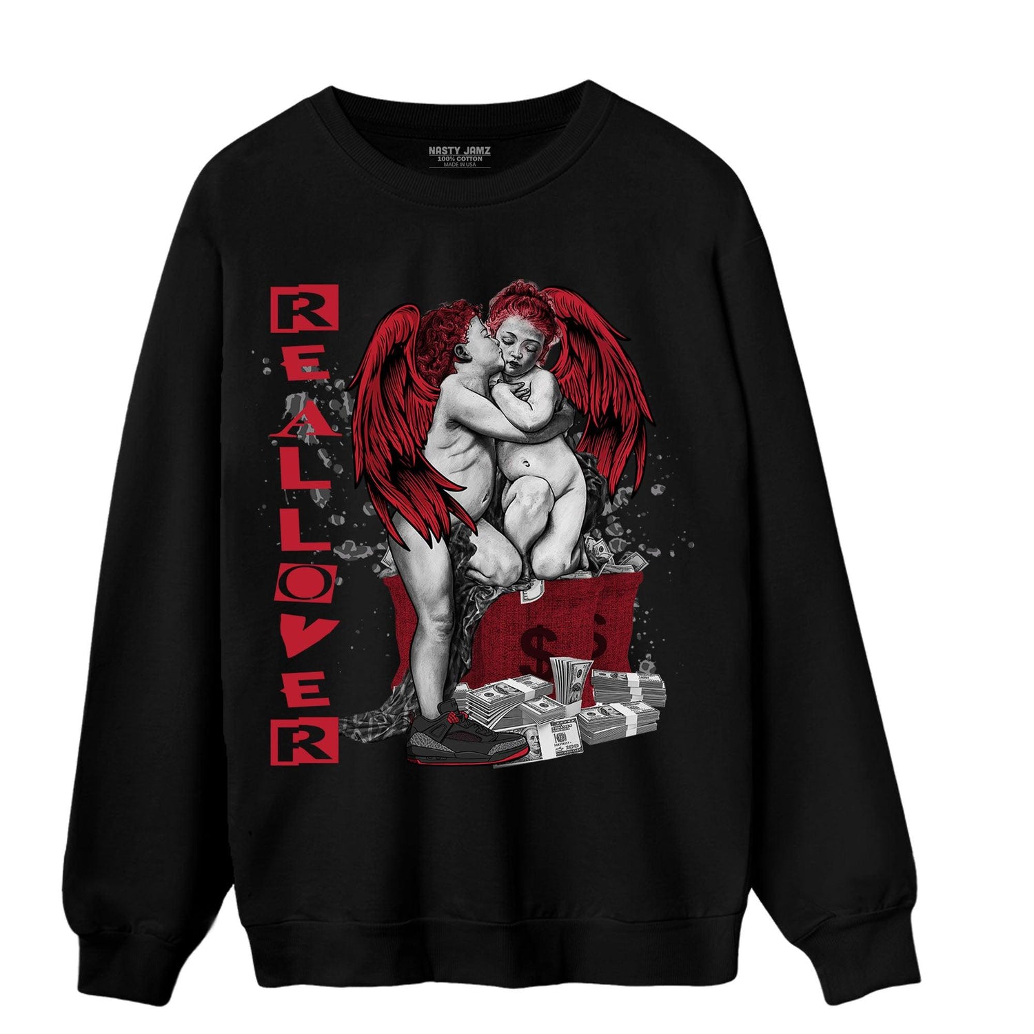 Spizike Low Bred Sweatshirt Match Real Lover Angel - NastyJamz