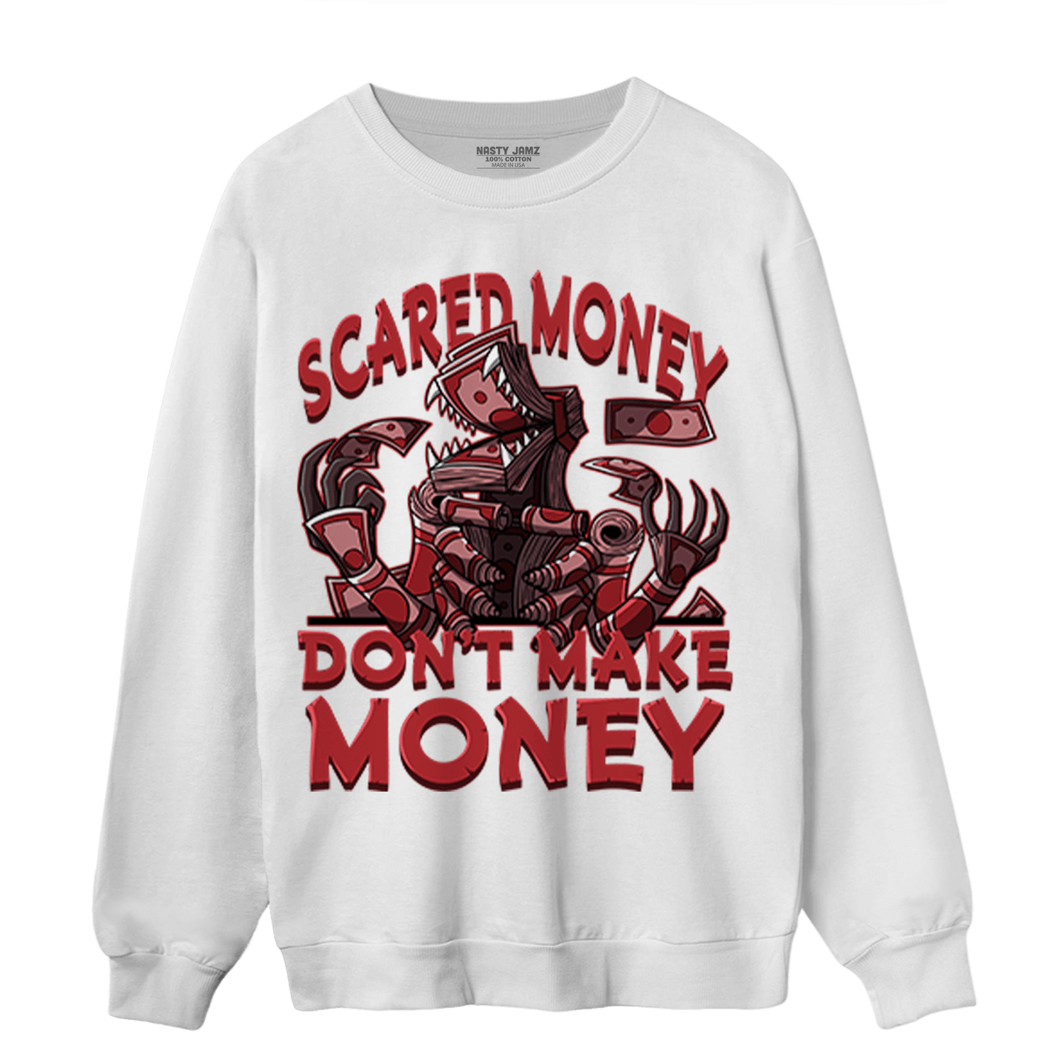 Cherry 12s Sweatshirt Match Scared Moneyy - NastyJamz