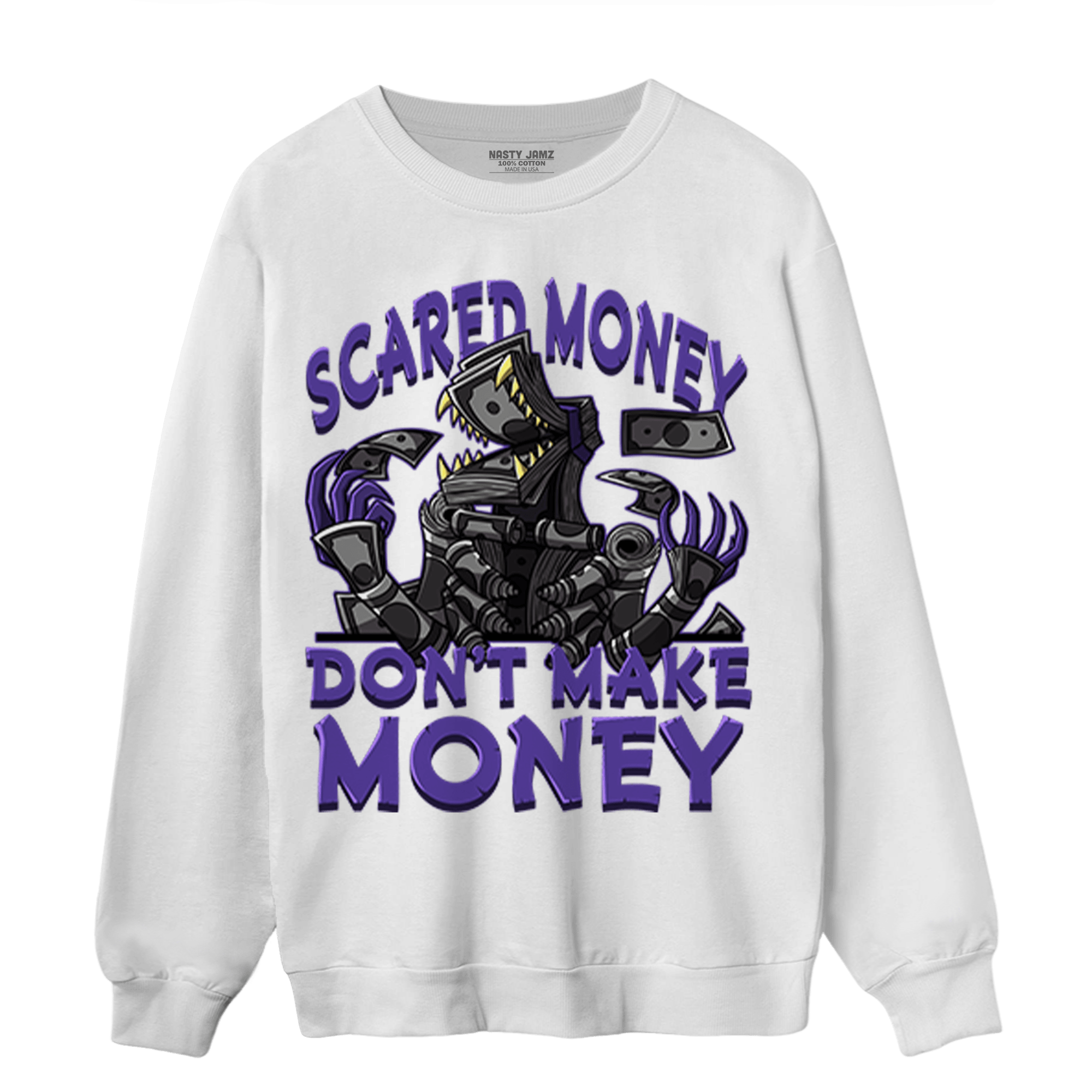 Field Purple 12s Sweatshirt Match Scared Moneyy - NastyJamz