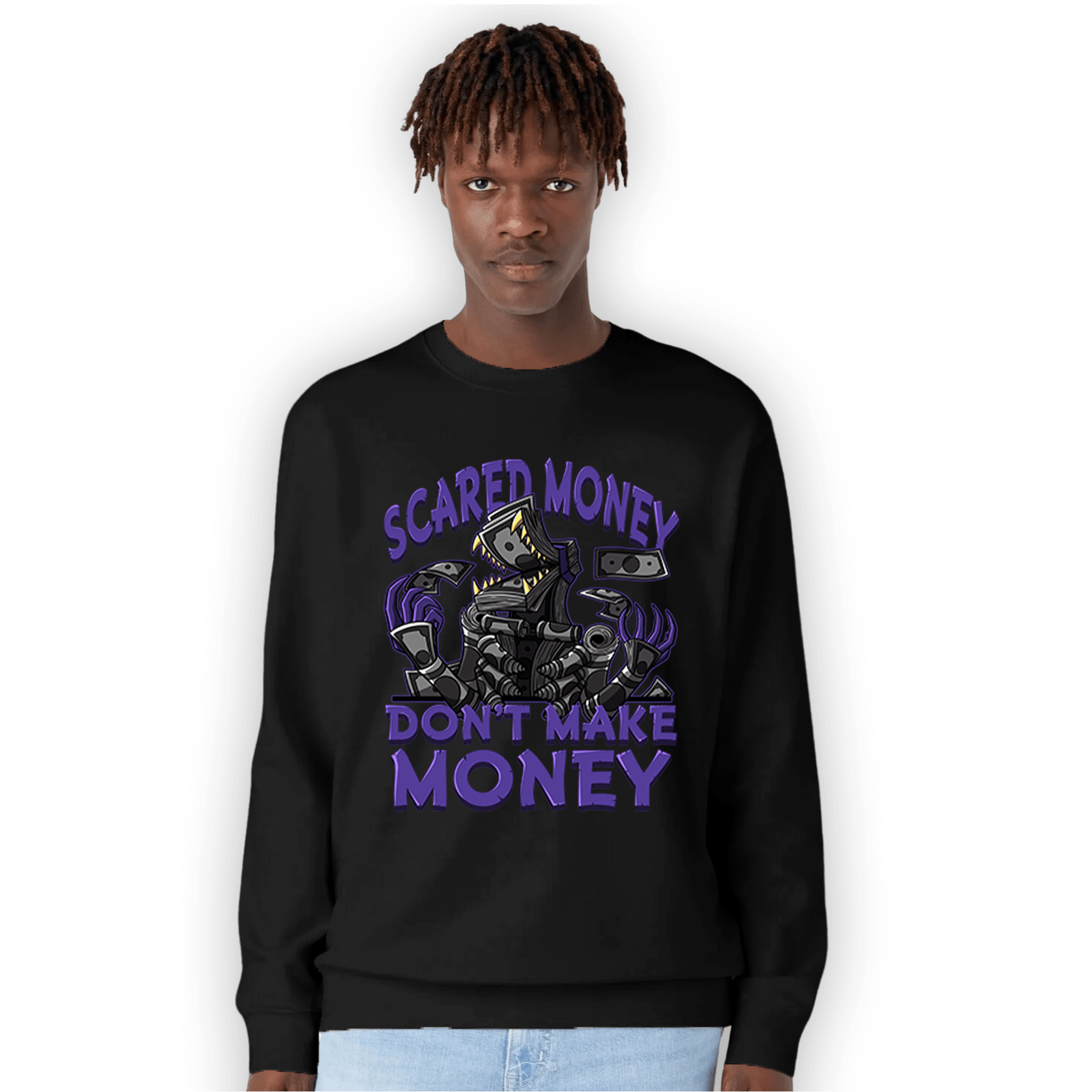 Field Purple 12s Sweatshirt Match Scared Moneyy - NastyJamz