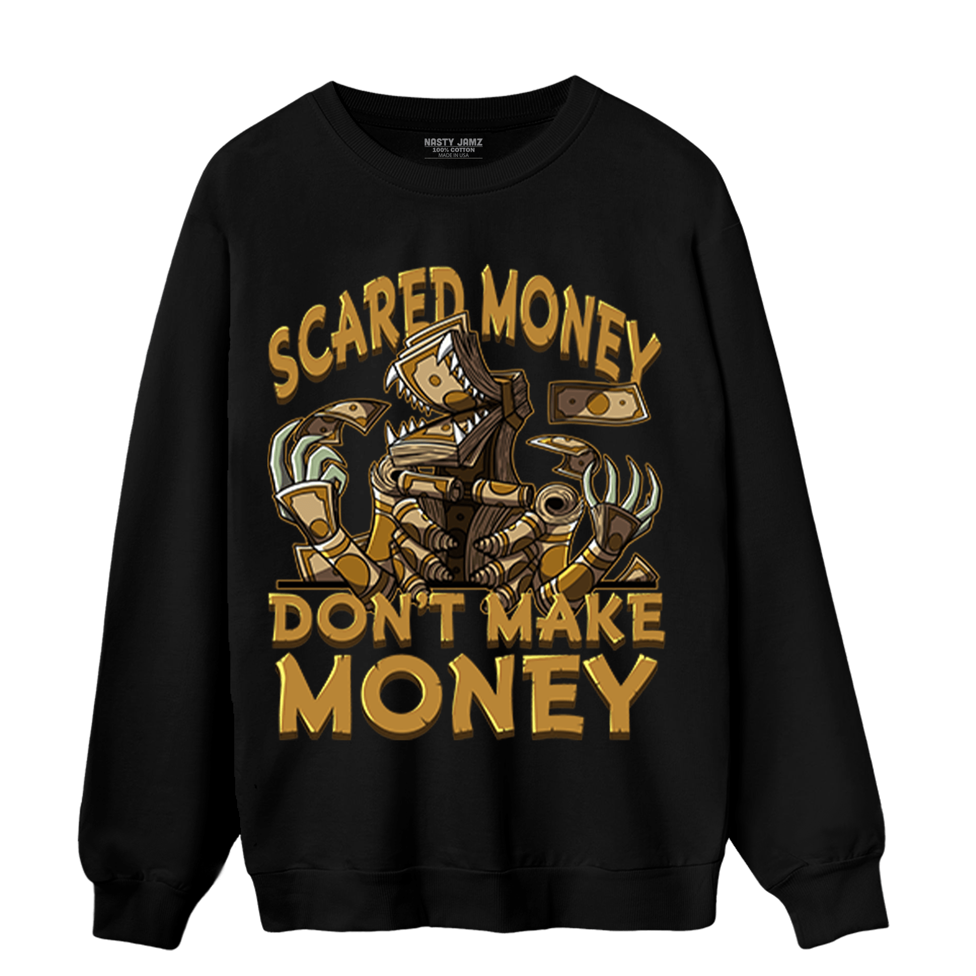 Wheat 13s Sweatshirt Match Scared Moneyy - NastyJamz