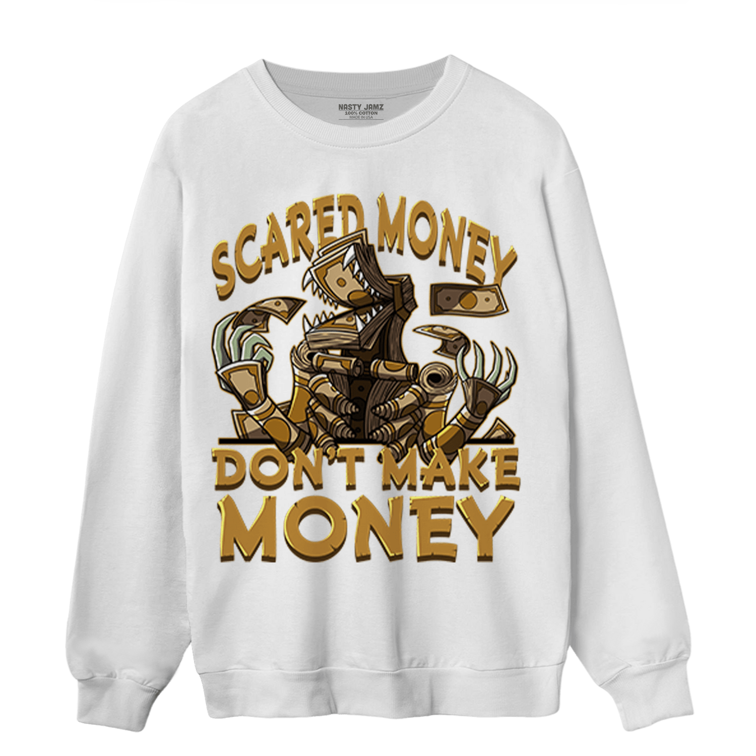 Wheat 13s Sweatshirt Match Scared Moneyy - NastyJamz