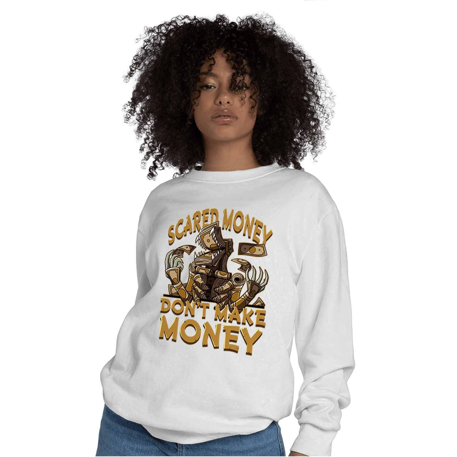 Wheat 13s Sweatshirt Match Scared Moneyy - NastyJamz