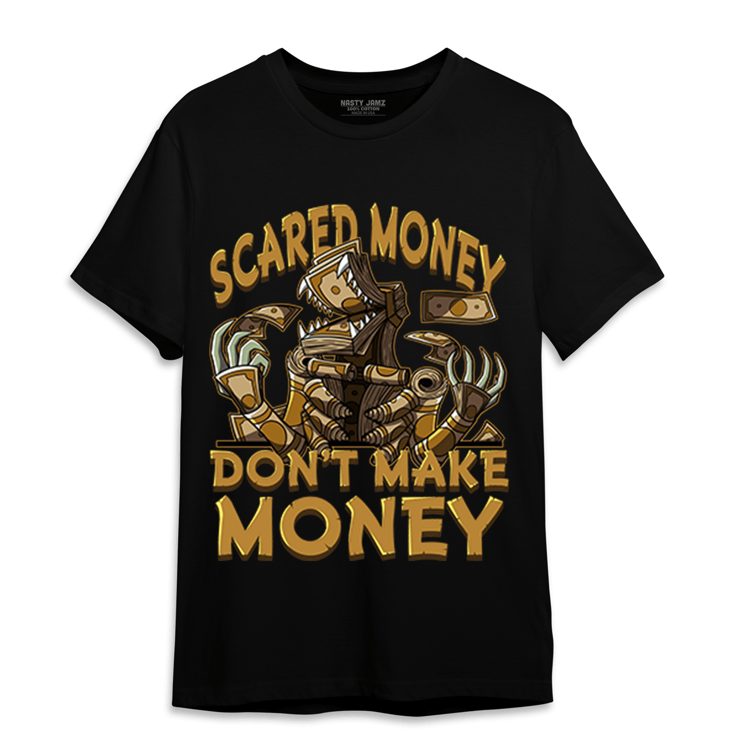 Wheat 13s T Shirt Match Scared Moneyy - NastyJamz