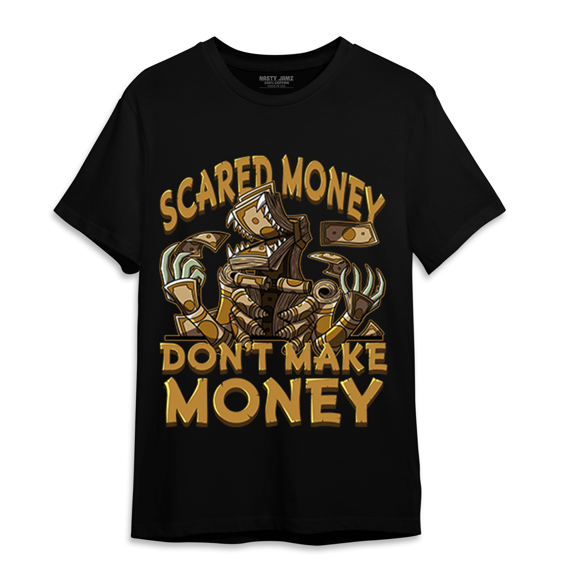 Wheat 13s T Shirt Match Scared Moneyy - NastyJamz