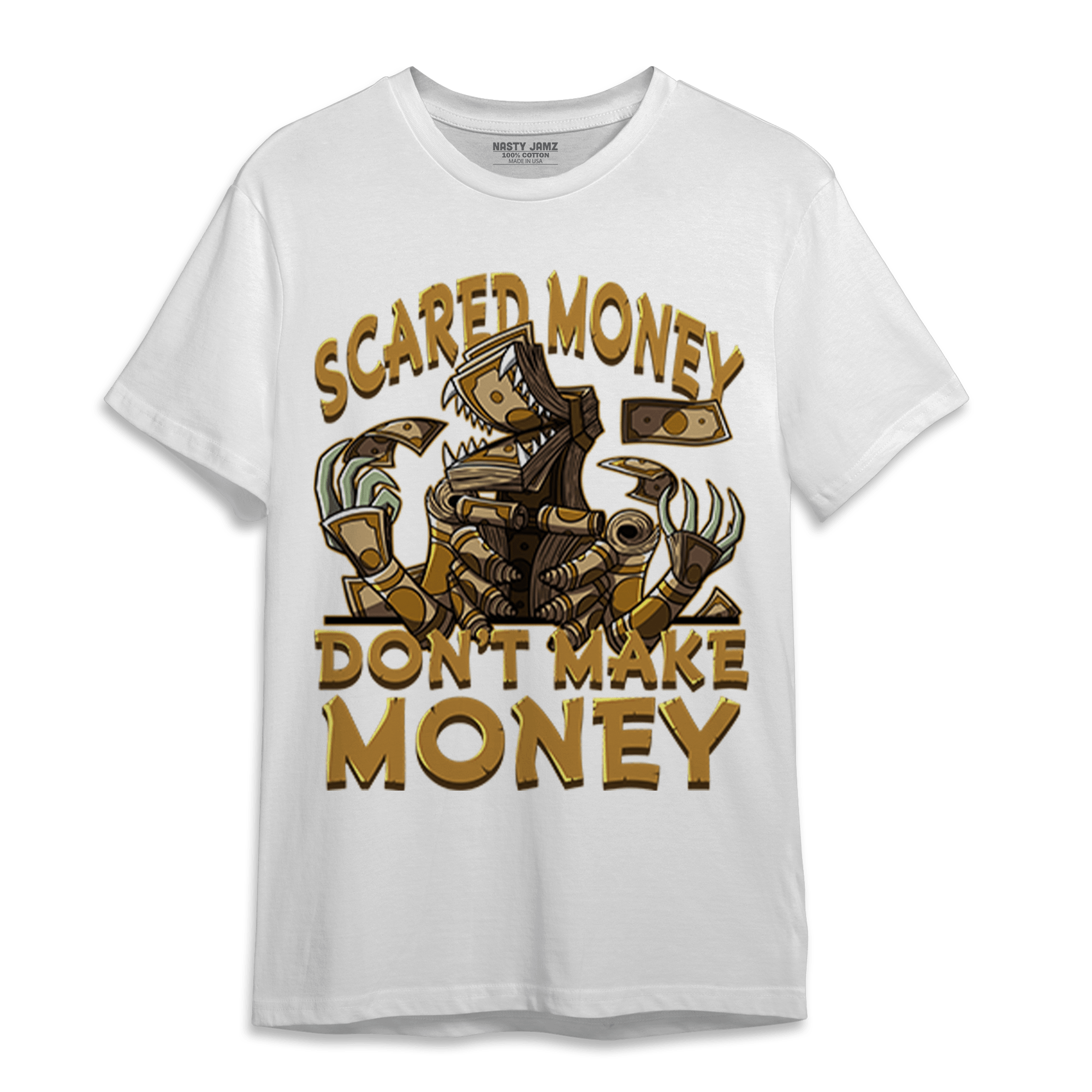 Wheat 13s T Shirt Match Scared Moneyy - NastyJamz