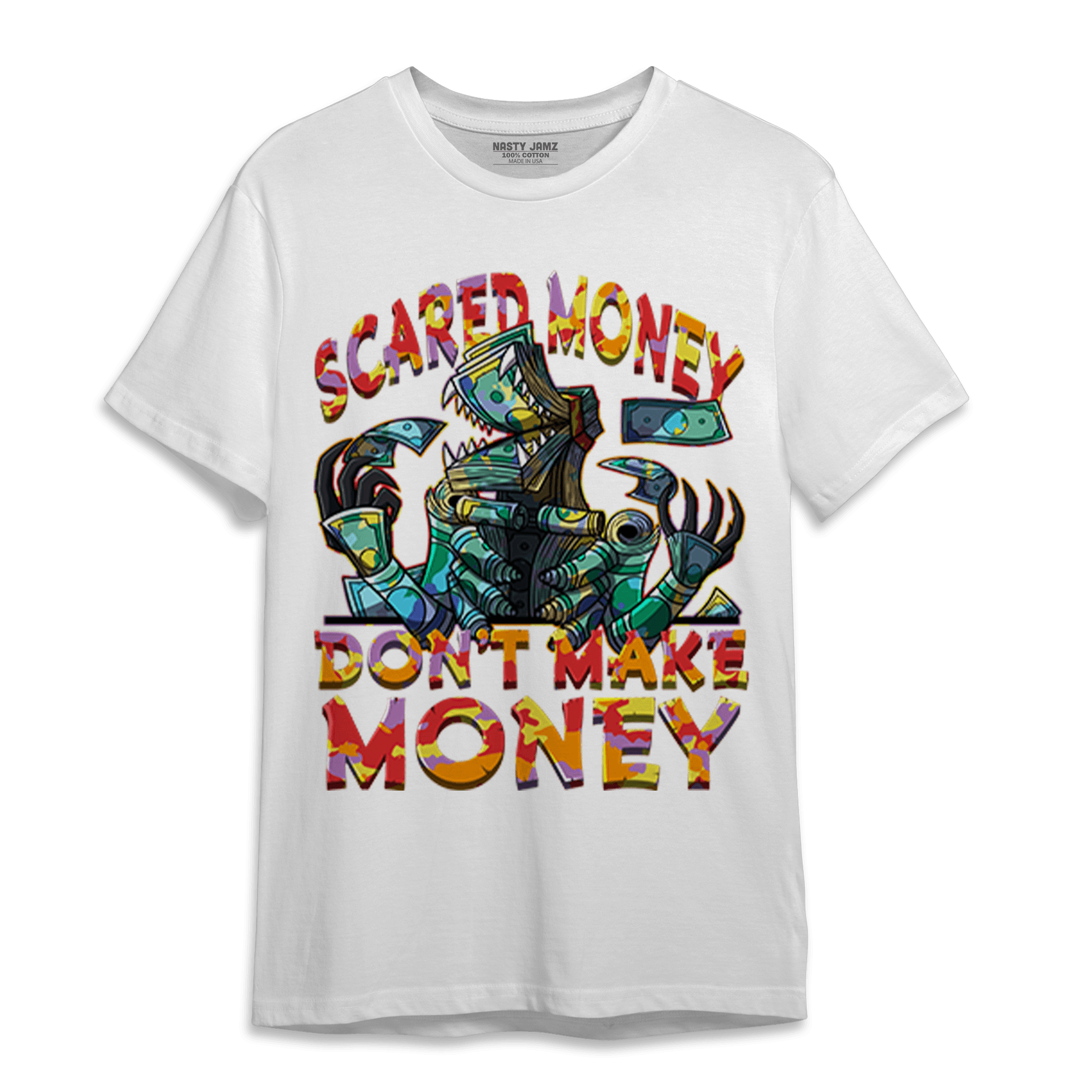Mid GS Six Championships 1s T Shirt Match Scared Moneyy - NastyJamz
