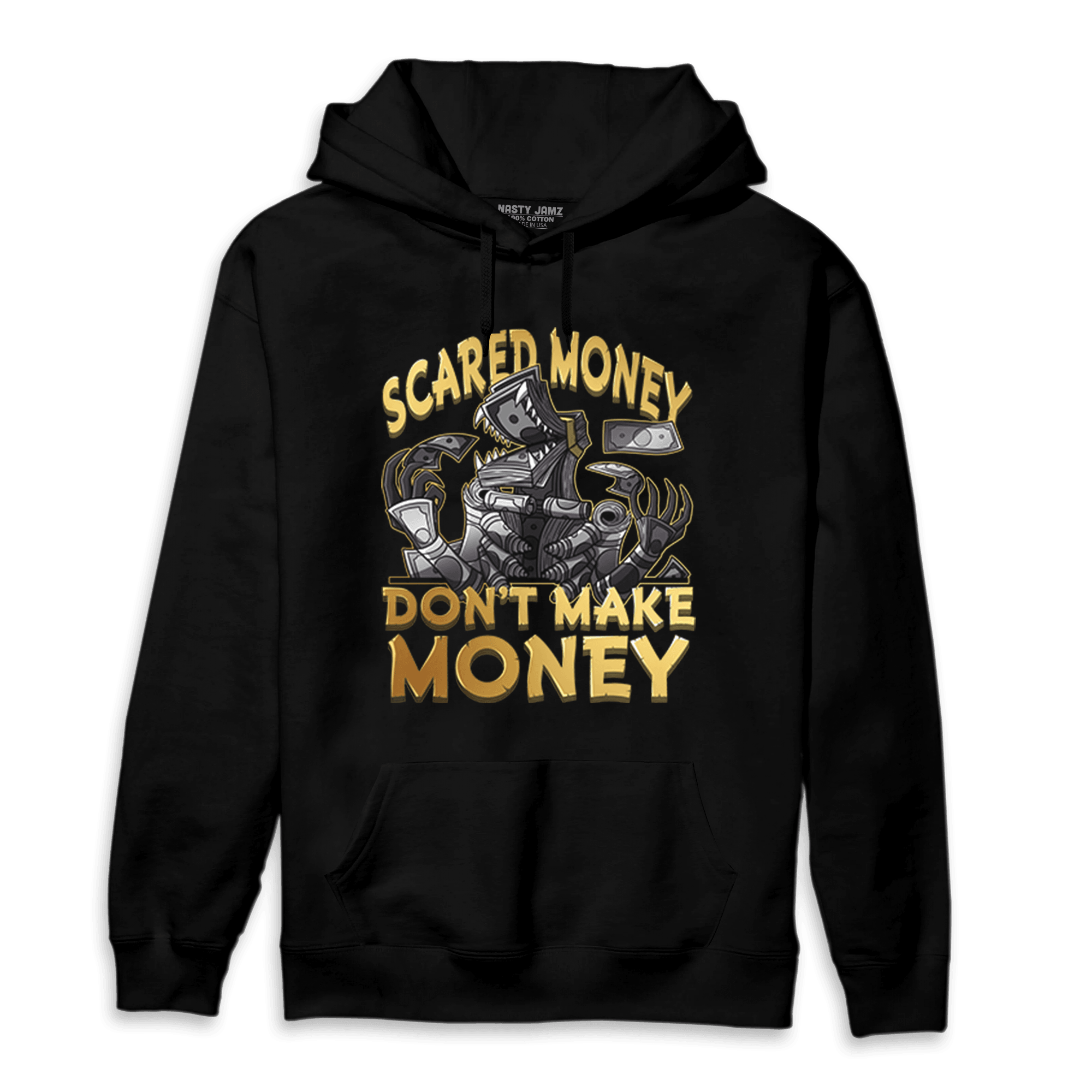 Mid SE Black Gold 1s Hoodie Match Scared Moneyy - NastyJamz