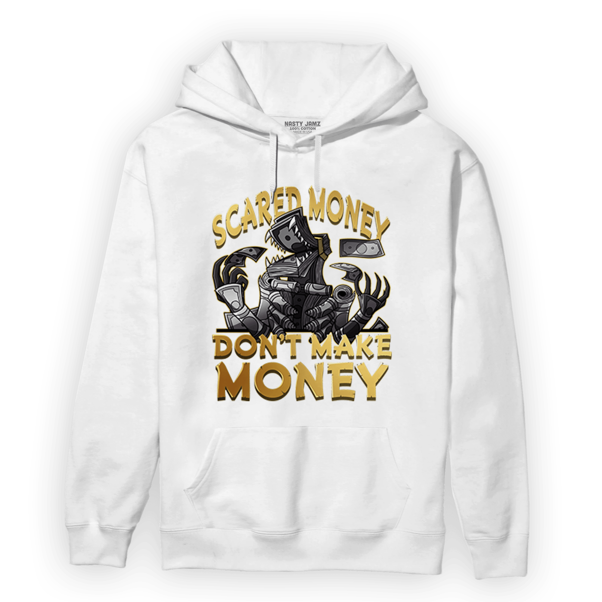 Mid SE Black Gold 1s Hoodie Match Scared Moneyy - NastyJamz