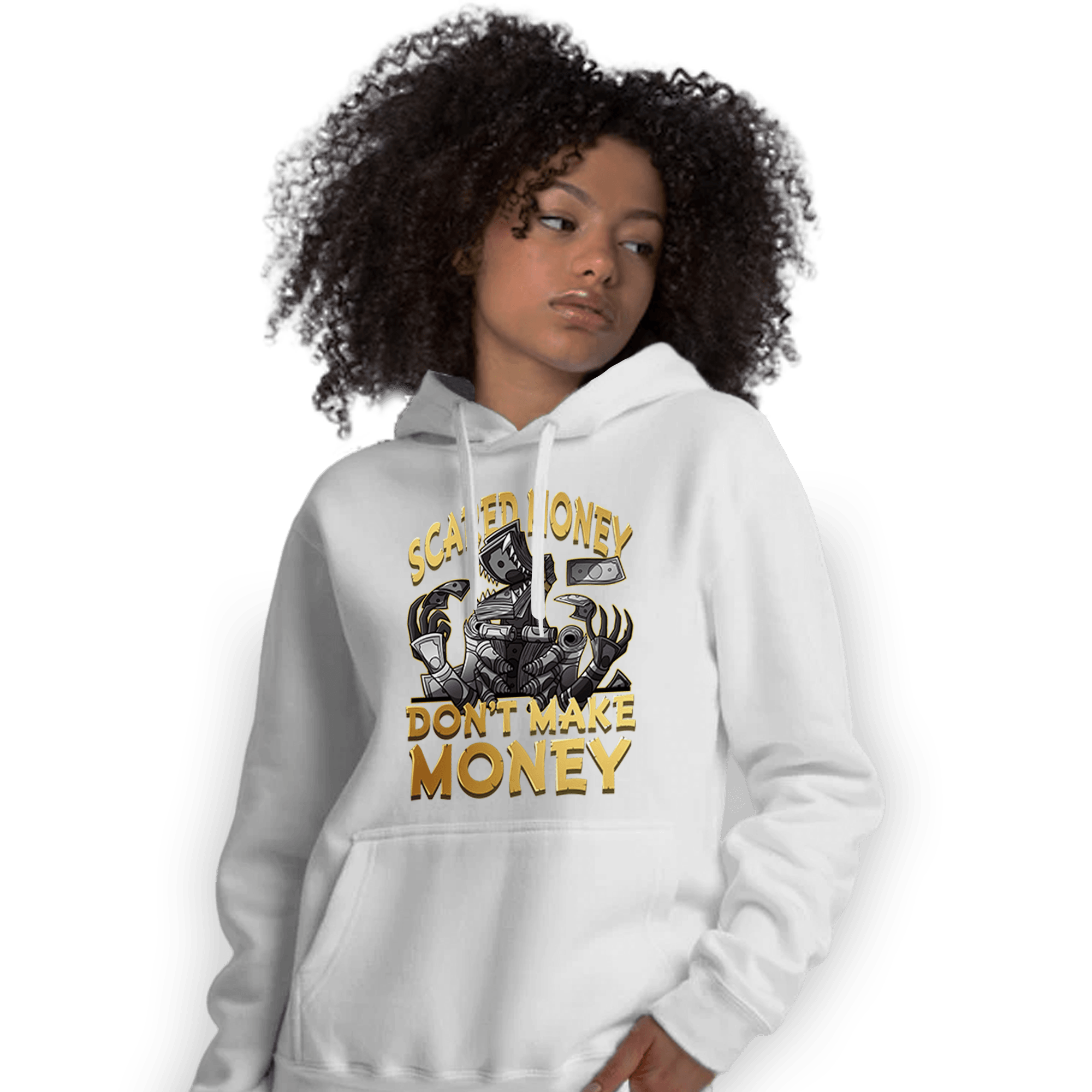Mid SE Black Gold 1s Hoodie Match Scared Moneyy - NastyJamz