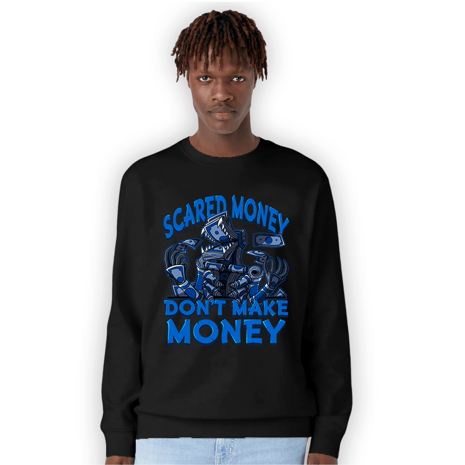 Royal Reimagined 1s Sweatshirt Match Scared Moneyy - NastyJamz