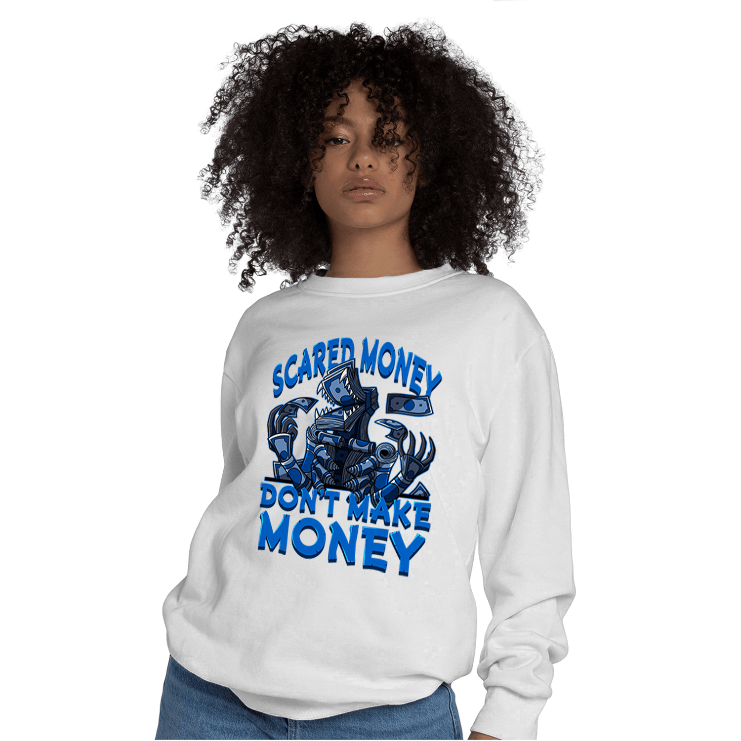 Royal Reimagined 1s Sweatshirt Match Scared Moneyy - NastyJamz