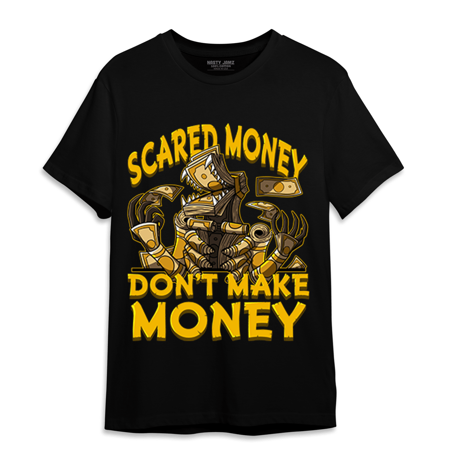 Yellow Ochre 1s T Shirt Match Scared Moneyy - NastyJamz