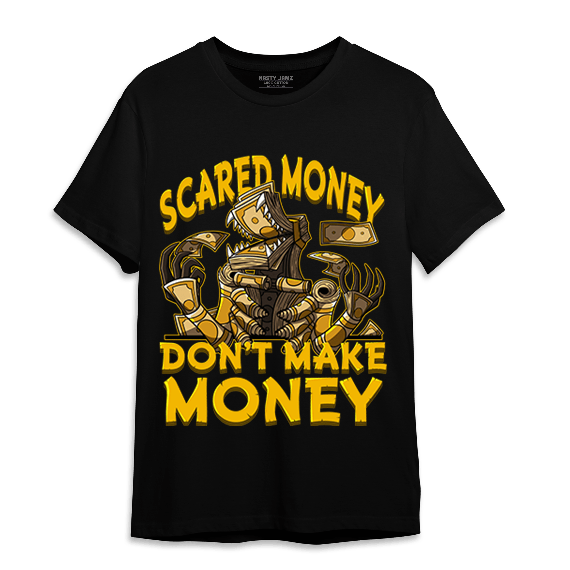 Yellow Ochre 1s T Shirt Match Scared Moneyy - NastyJamz
